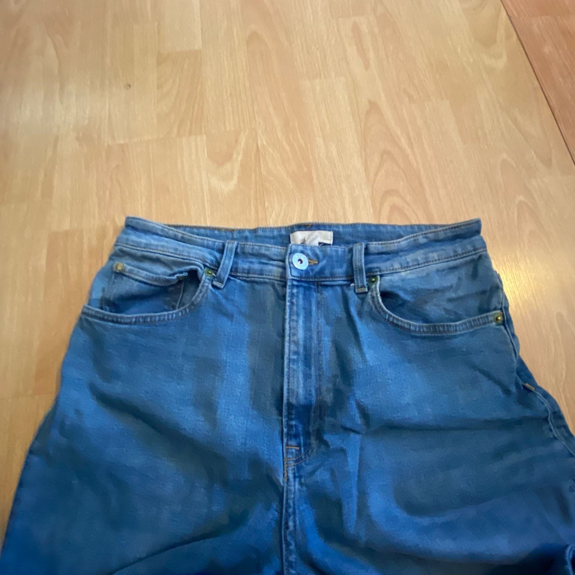 H&M Wide Leg Jeans Size 10 Blue Denim 6