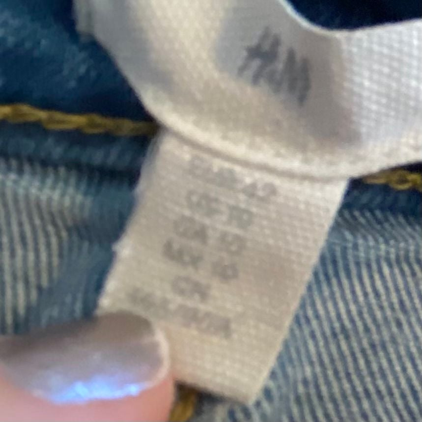 H&M Wide Leg Jeans Size 10 Blue Denim 15