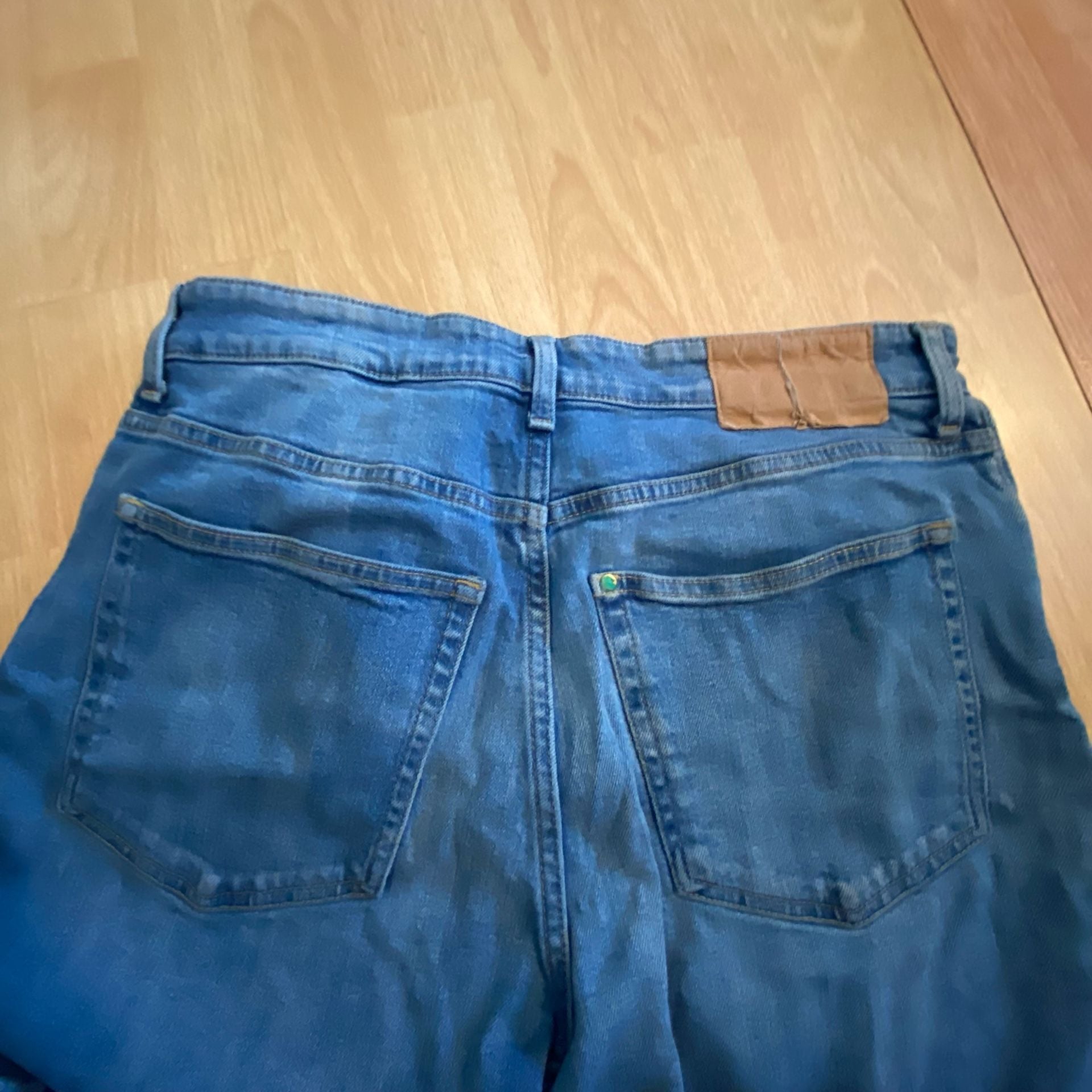 H&M Wide Leg Jeans Size 10 Blue Denim 16