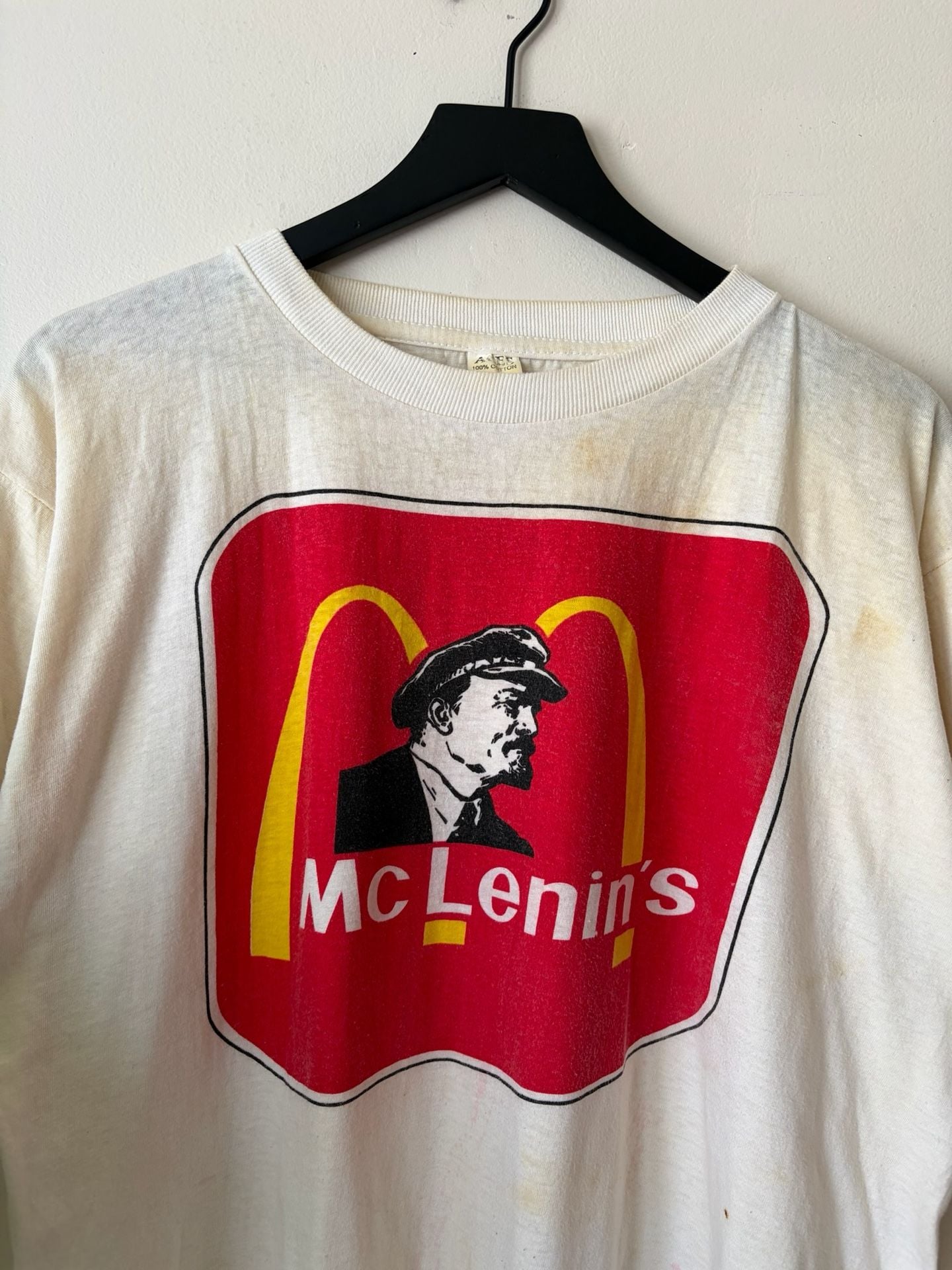 Vintage McLenin's Graphic T-Shirt Size L White Cotton Vintage USSR 3