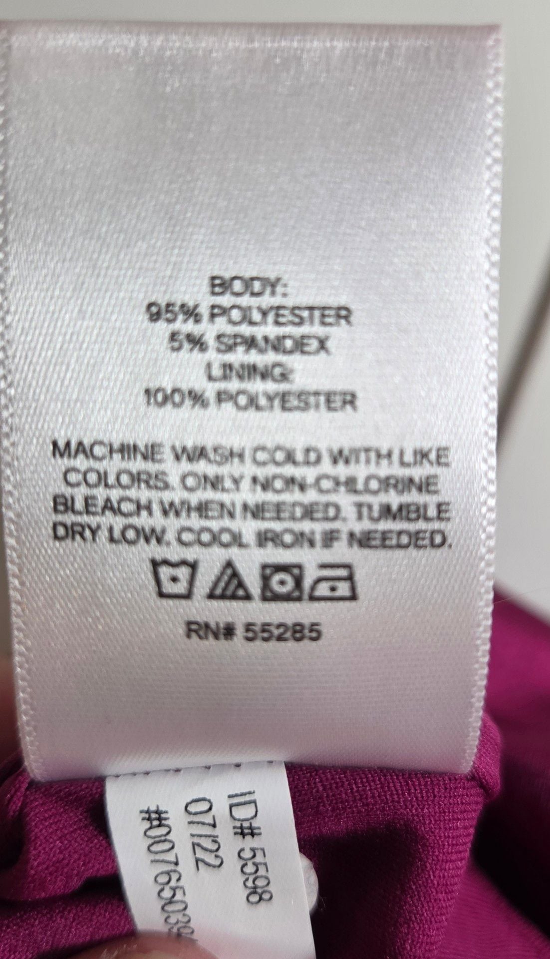 Express Ruched Midi Strapless Dress Size L Magenta Satin 5