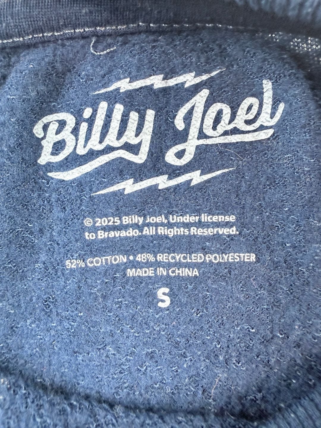 Billy Joel Piano Man Graphic Sweatshirt Size S Blue Cotton Blend 4