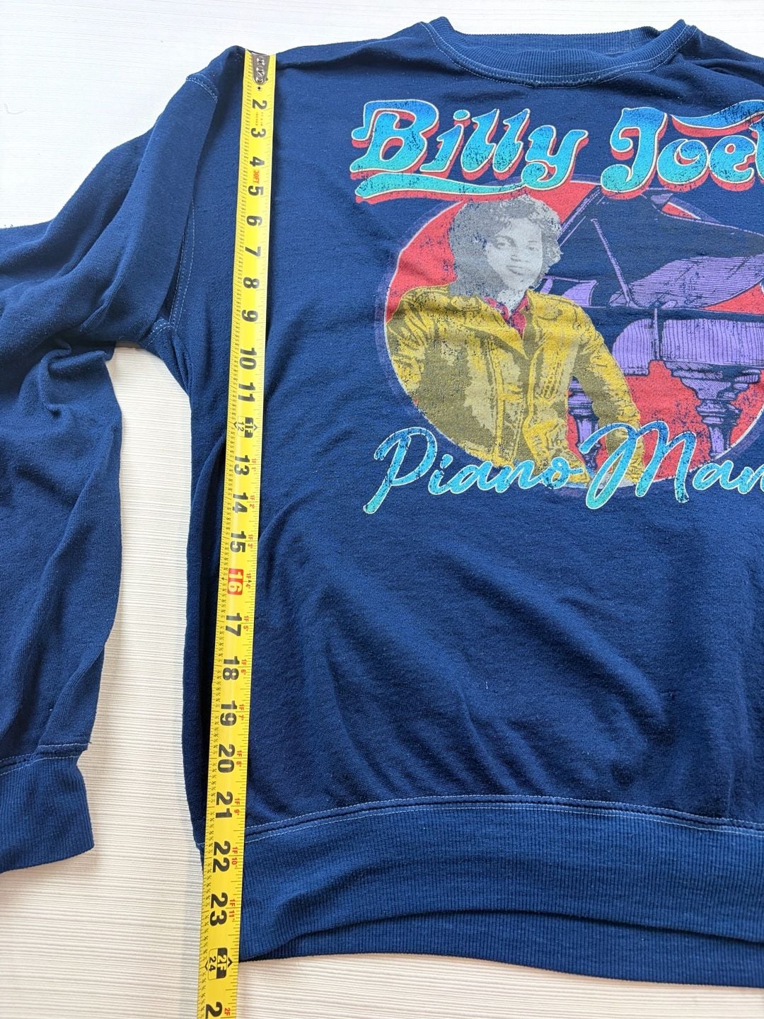 Billy Joel Piano Man Graphic Sweatshirt Size S Blue Cotton Blend 6