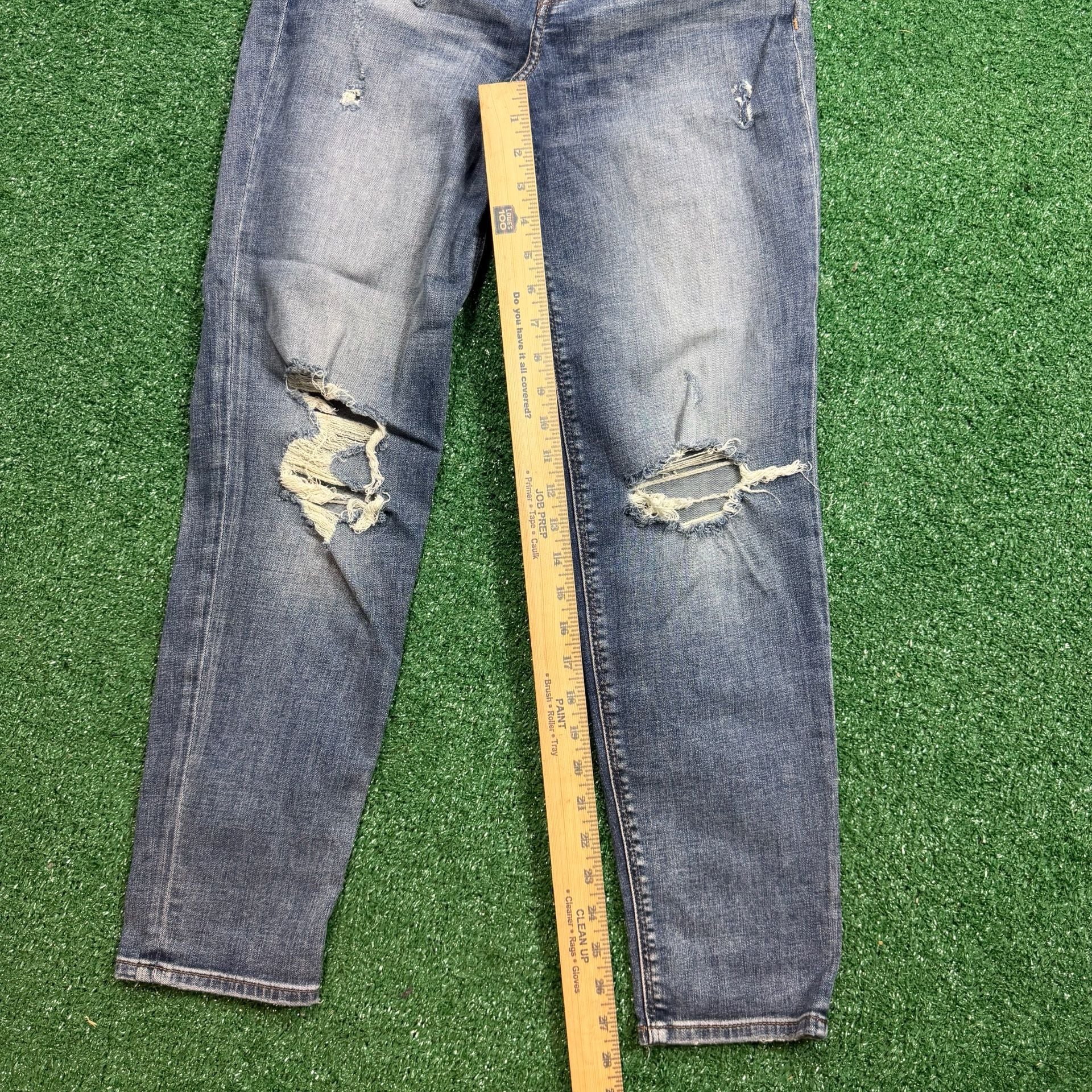 Express Distressed Slim Jeans Size 28x27 Blue Denim 7