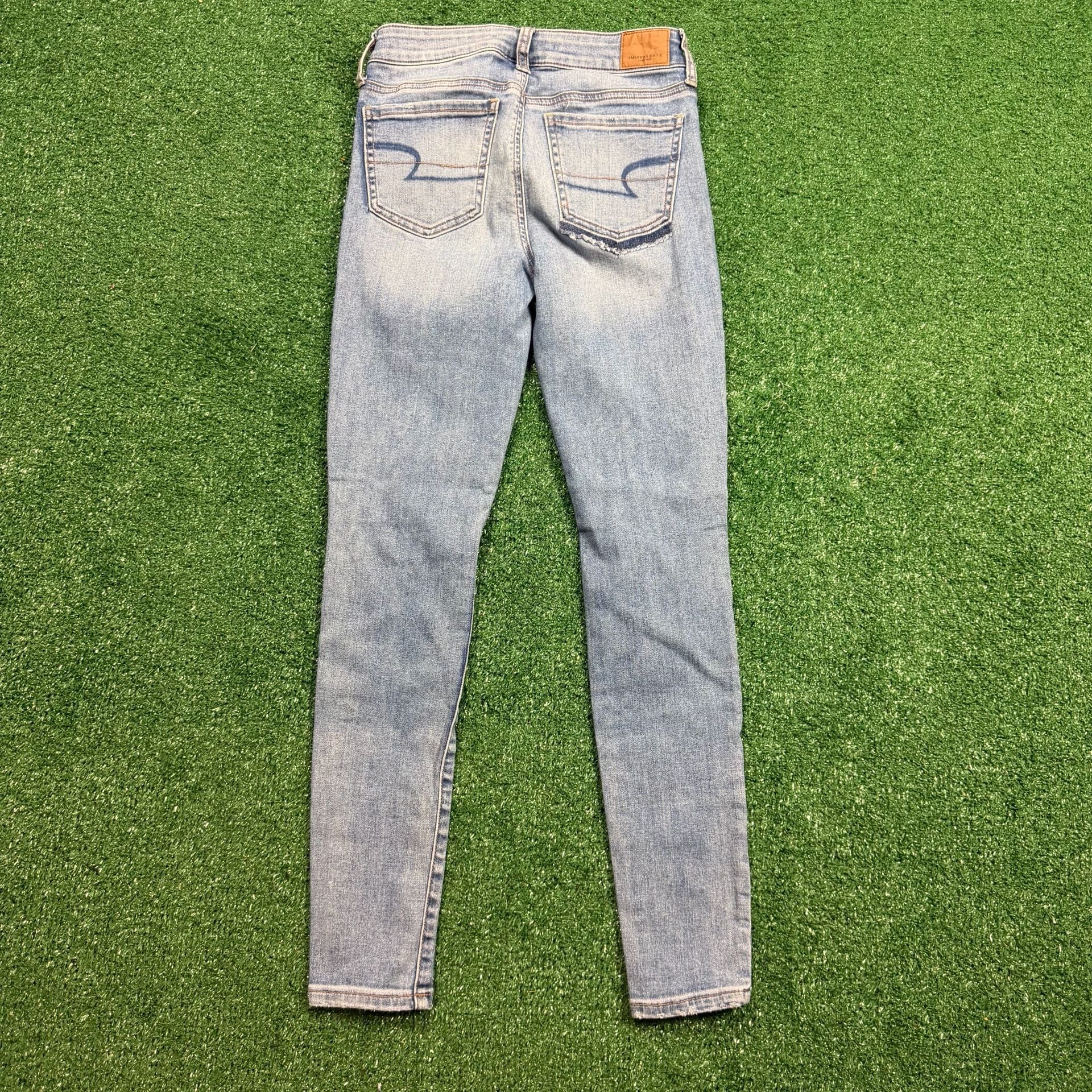 American Eagle Super Stretch X Skinny Jeans Size 4 Regular Light Wash 3