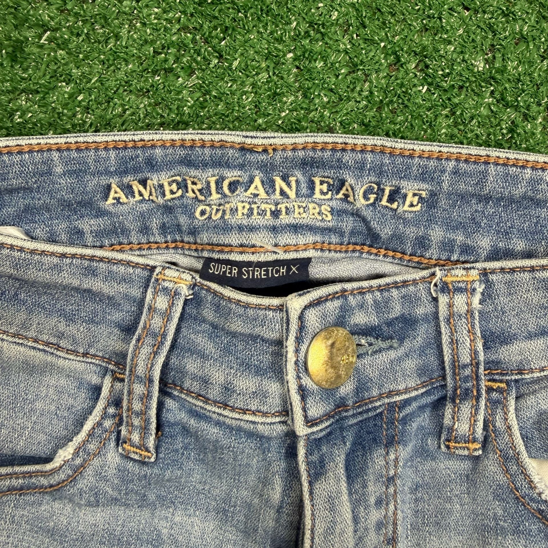 American Eagle Super Stretch X Skinny Jeans Size 4 Regular Light Wash 5