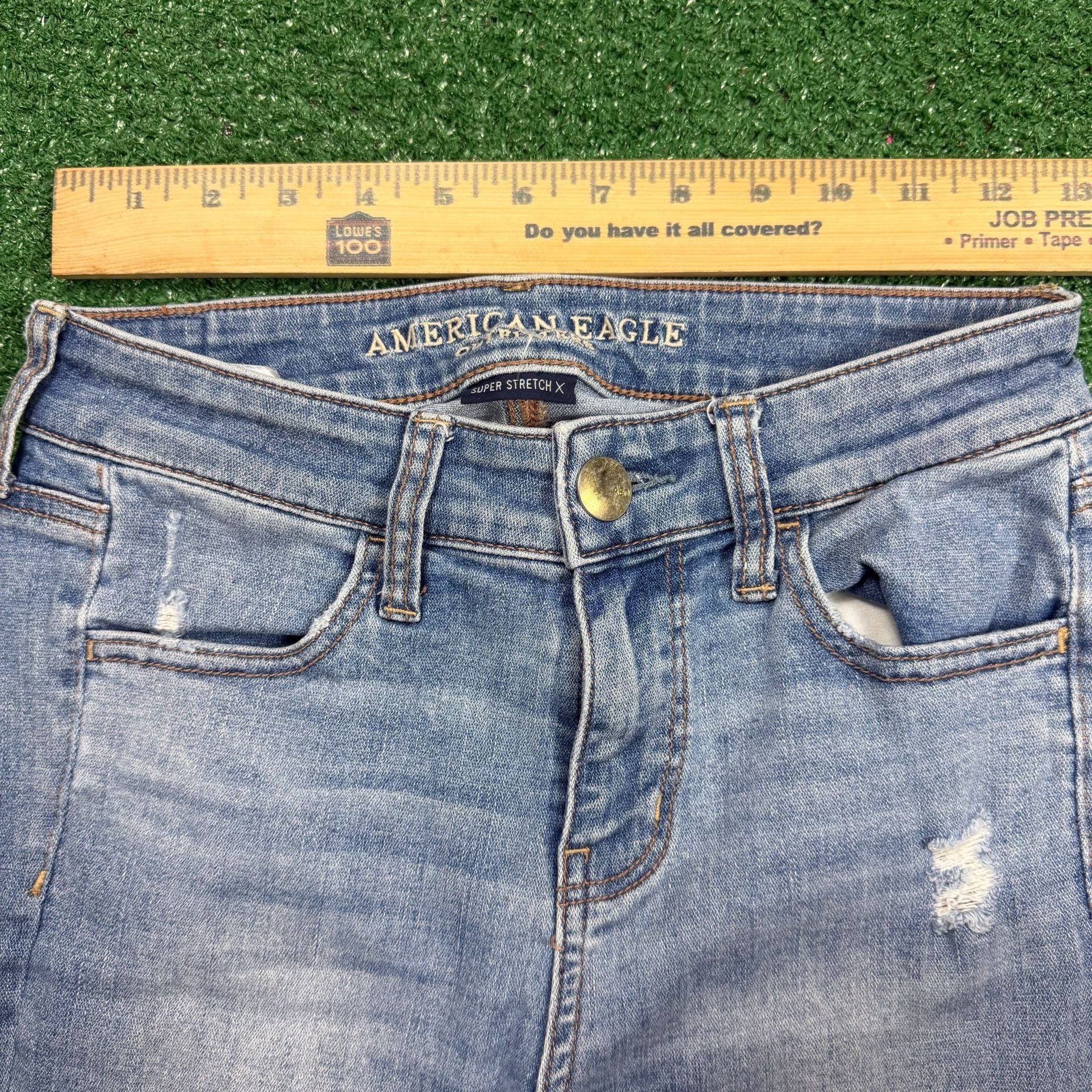 American Eagle Super Stretch X Skinny Jeans Size 4 Regular Light Wash 7