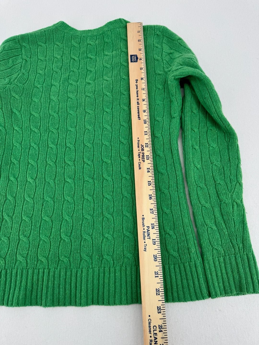 Ralph Lauren Sport Cable Knit V-Neck Sweater Size XS Green Merino Wool 7