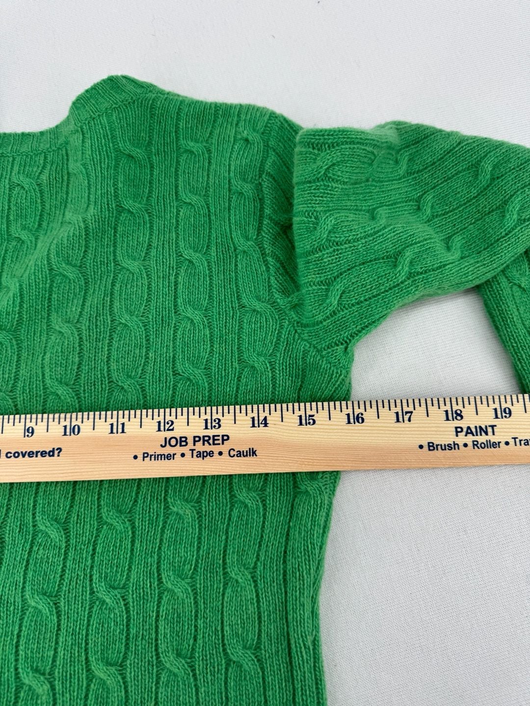 Ralph Lauren Sport Cable Knit V-Neck Sweater Size XS Green Merino Wool 8
