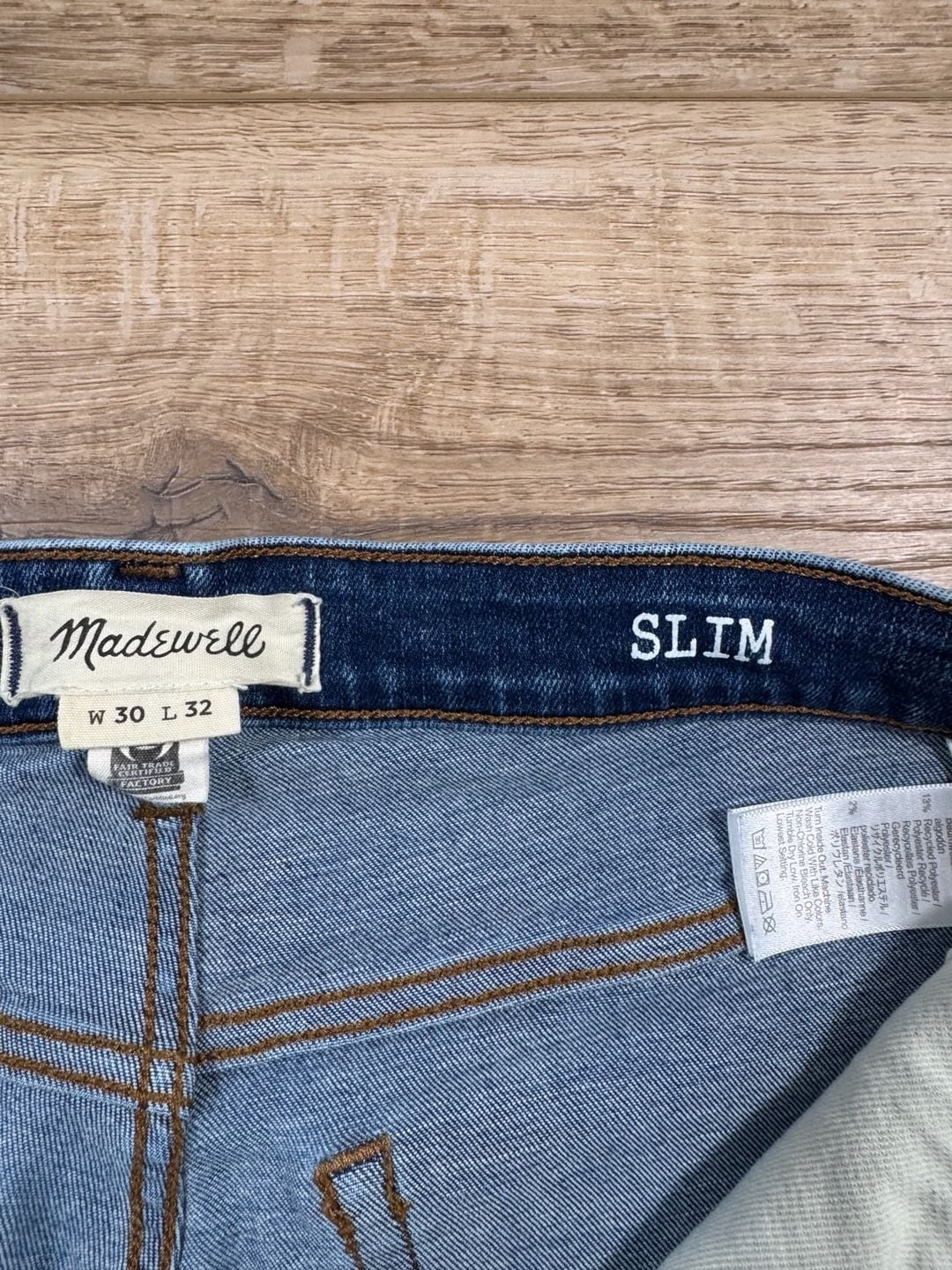 Madewell Men’s Slim Jeans Blue Stretch Denim W30 L32 7