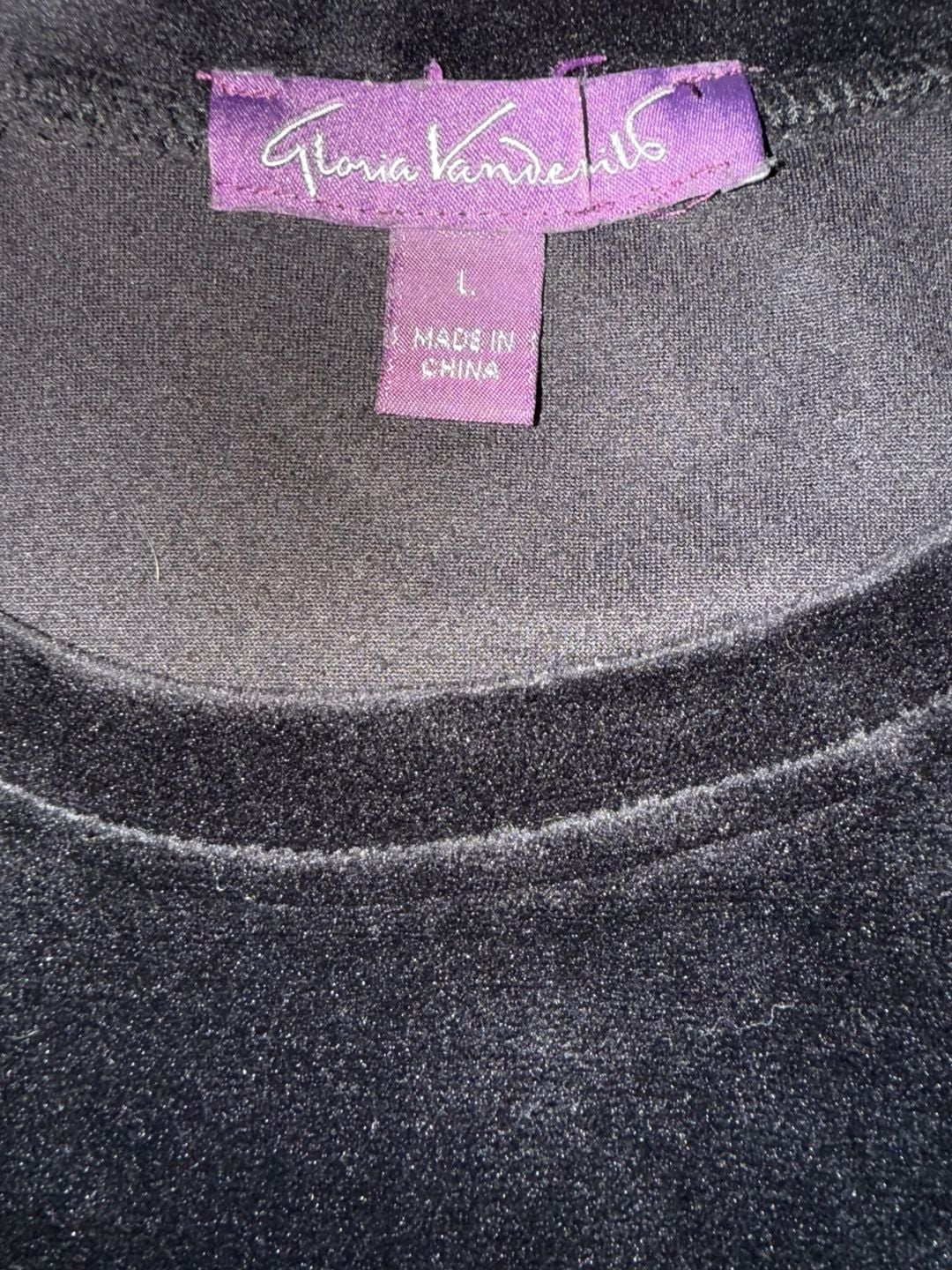 Gloria Vanderbilt Velour Sweatshirt Size L Gray 3