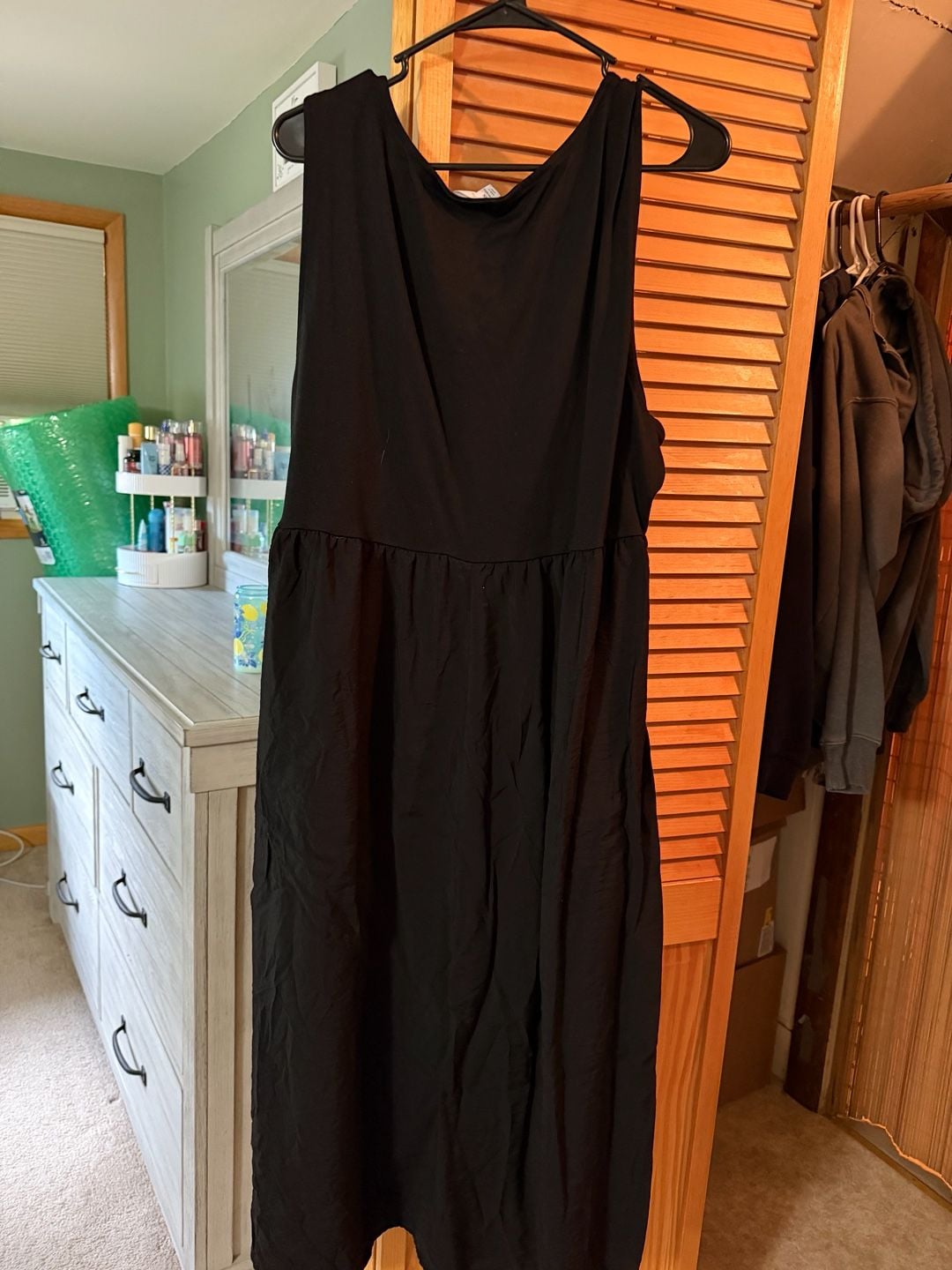 Time and Tru Black Maxi Dress Size 2X Sleeveless Drop Waist 2