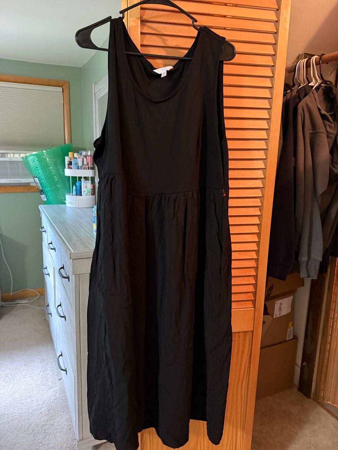 Time and Tru Black Maxi Dress Size 2X Sleeveless Drop Waist 4