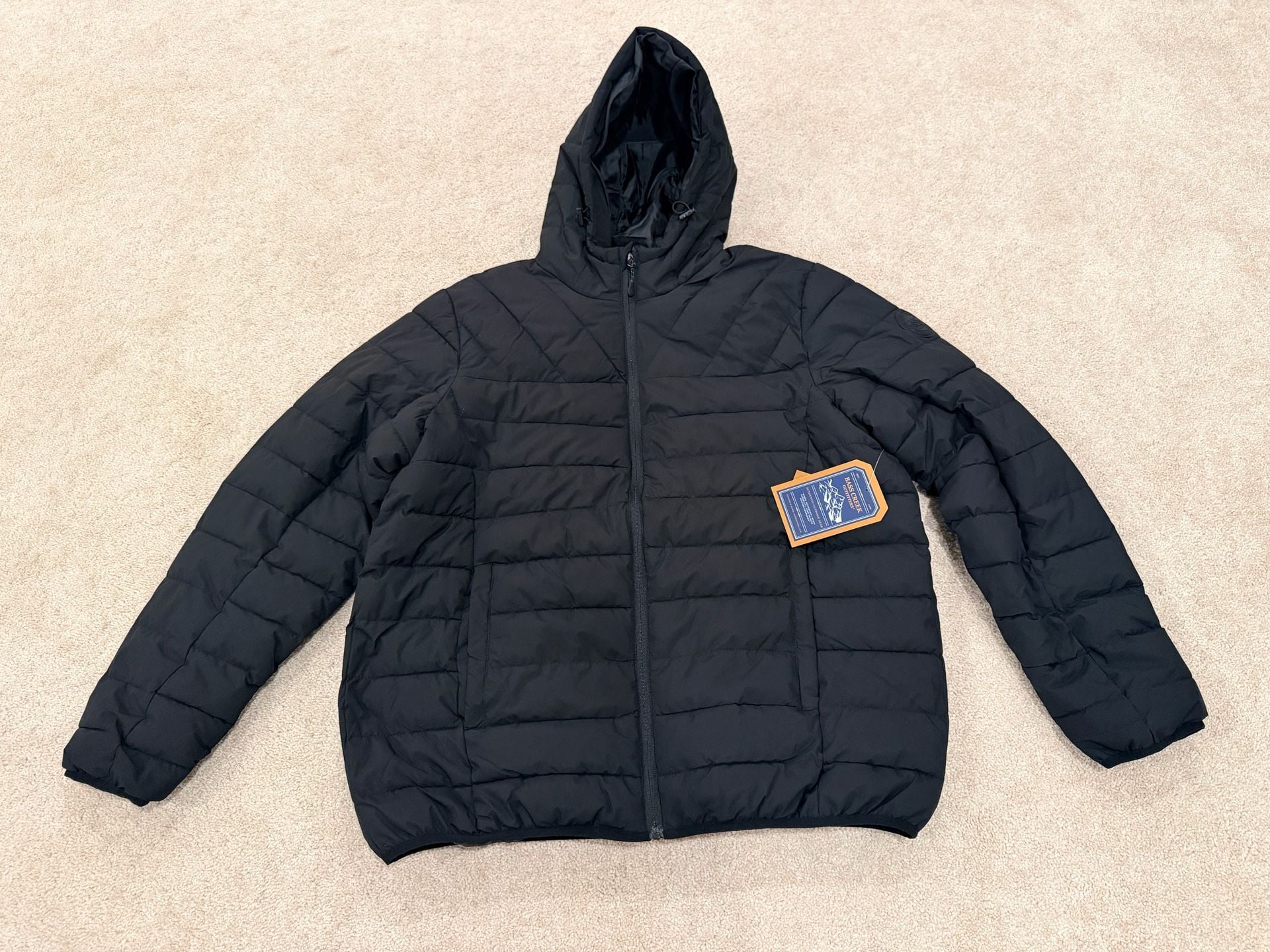 Bass Creek Outfitters Puffer Jacket Size XL Black Hooded 7