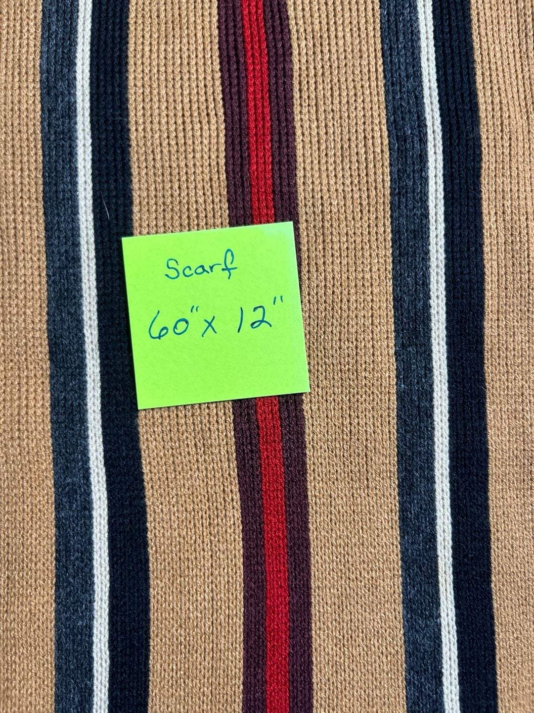 Striped Winter Scarf- Tan Red 3