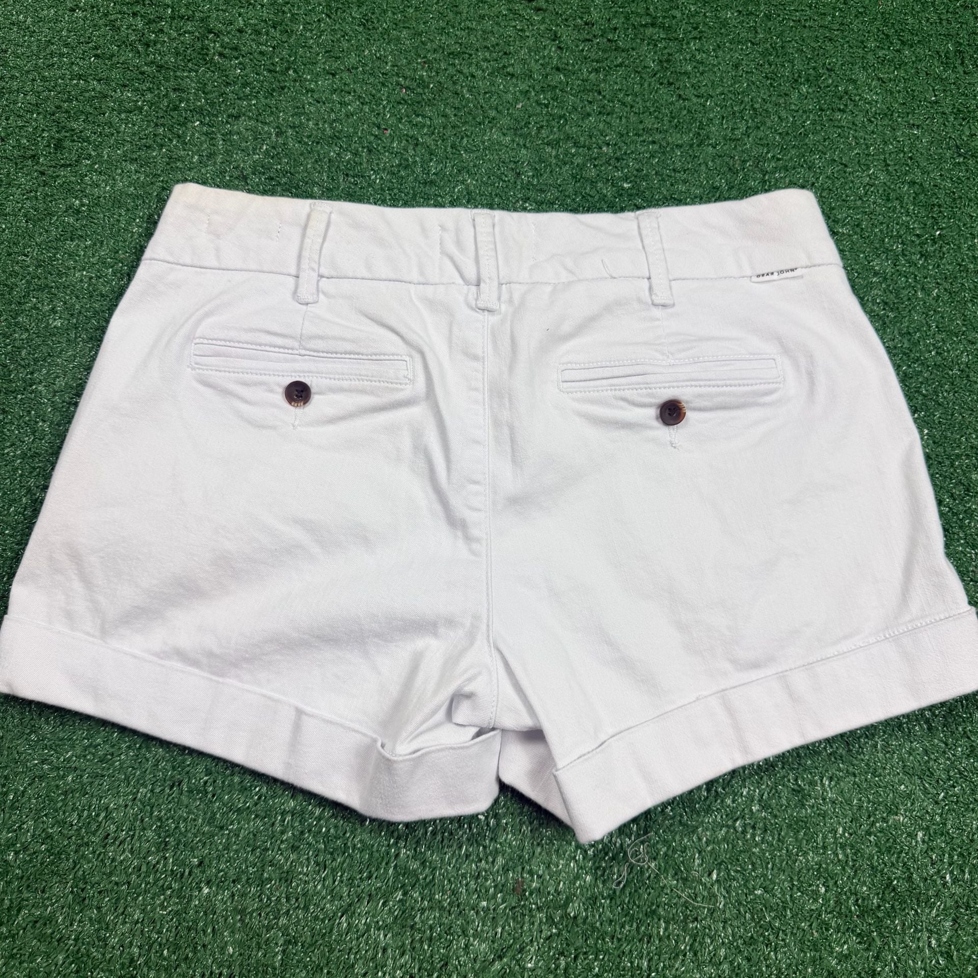 Dear John Cuffed Denim Shorts Size 29 White 3