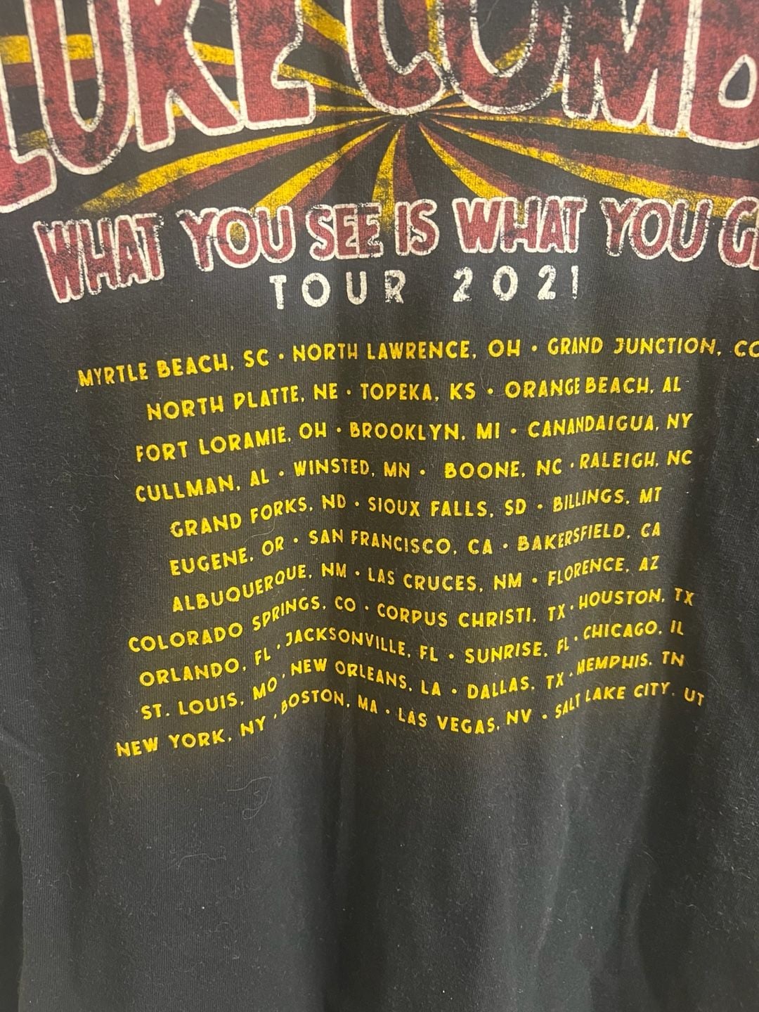 Gildan Luke Combs What You See Is What You Get Tour 2021 T-Shirt XL 6