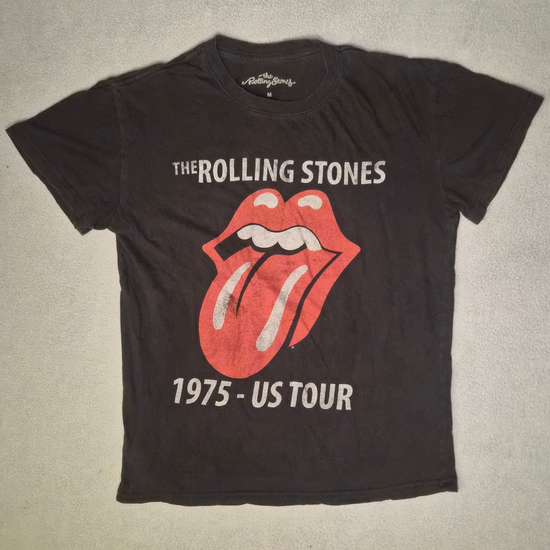 The Rolling Stones 1975 US Tour T-Shirt Size M Black 2