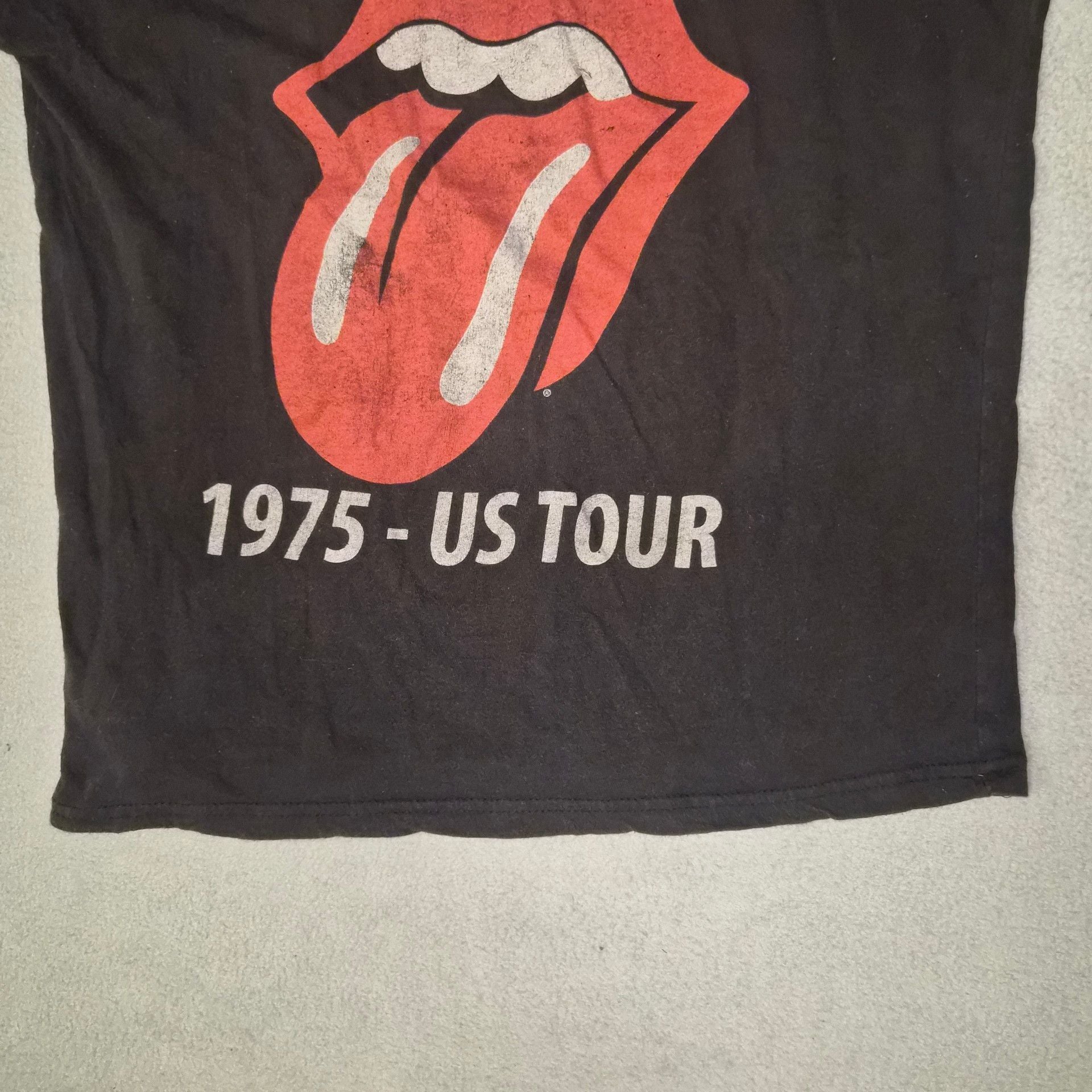 The Rolling Stones 1975 US Tour T-Shirt Size M Black 6