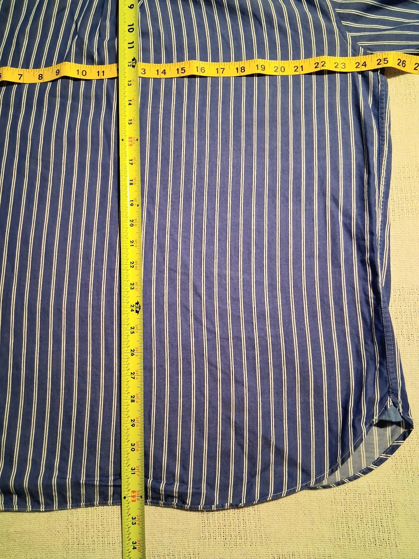 Chaps Striped Long Sleeve Button Down Shirt Blue 7