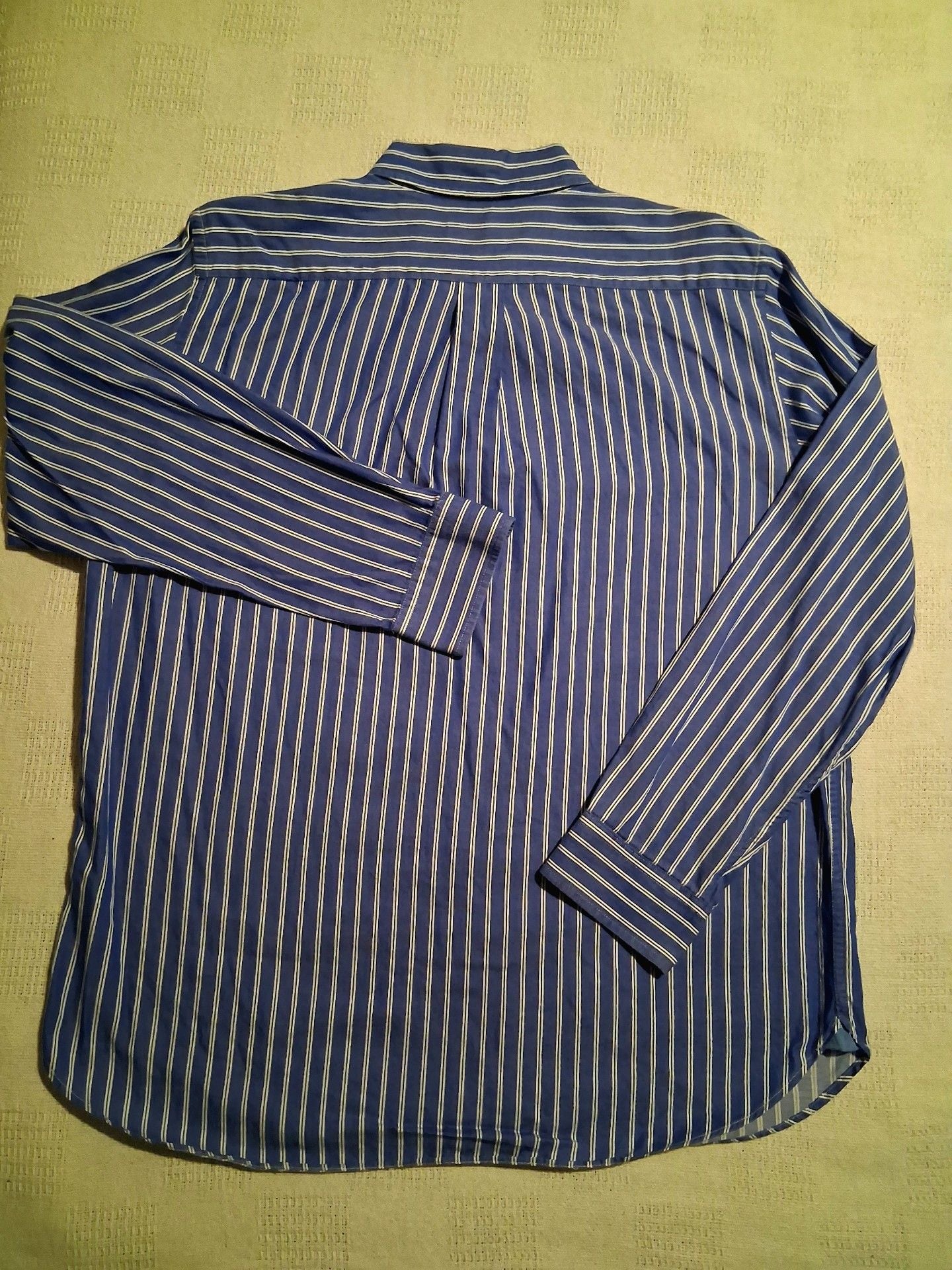 Chaps Striped Long Sleeve Button Down Shirt Blue 8