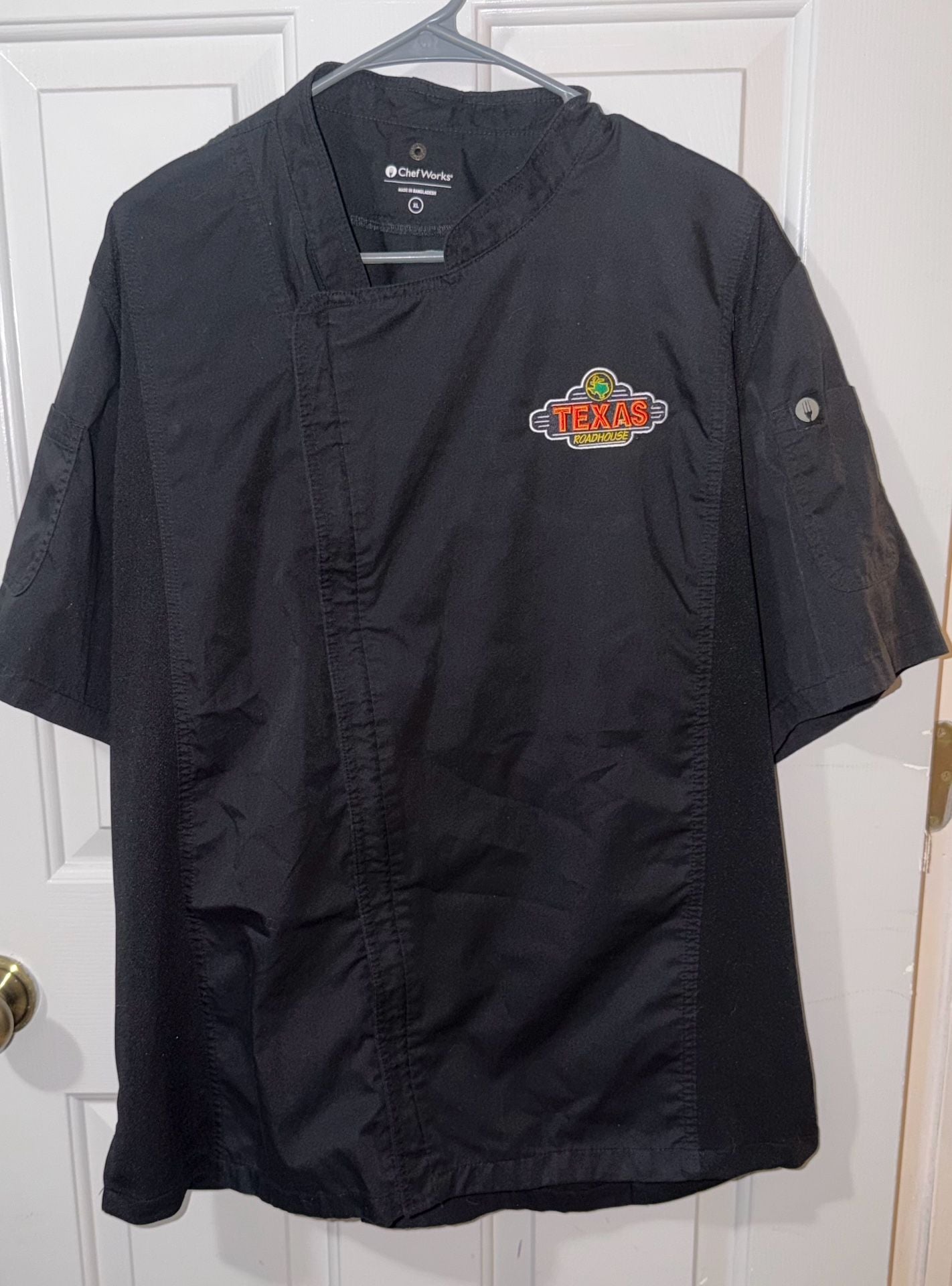 Chef Works Texas Roadhouse Chef Coat Size XL Black Short Sleeve 2