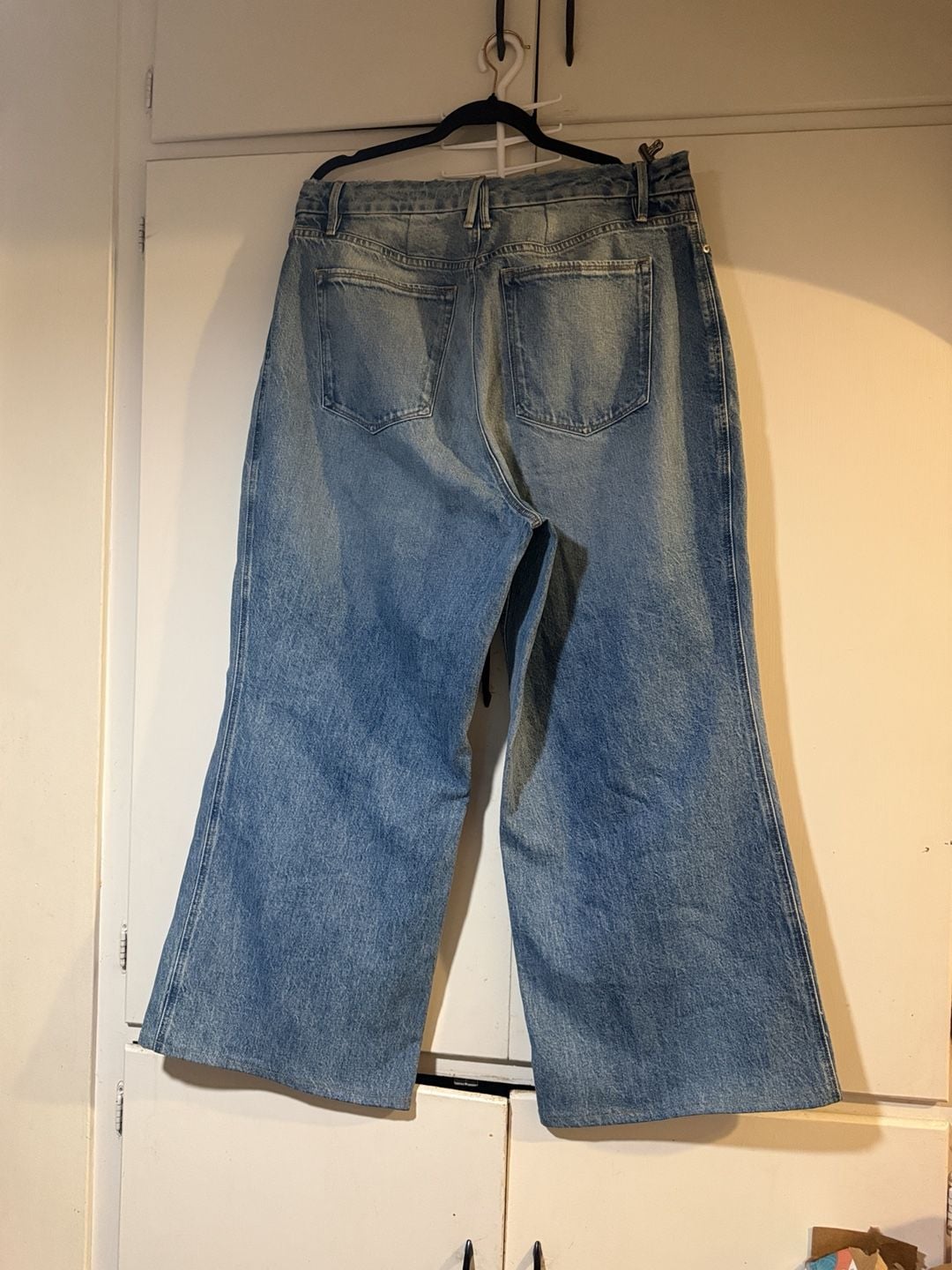 Good American Good Skate High-Rise Wide Leg Jeans 34" Inseam Blue Denim 4