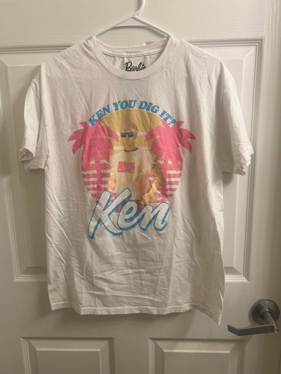 Barbie Ken You Dig It Graphic T-Shirt Size L White Cotton 2