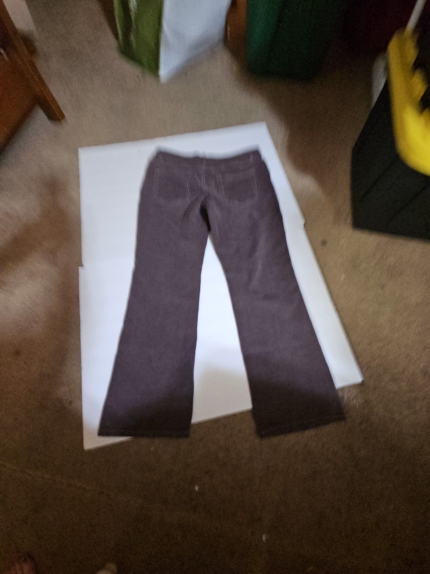 Coldwater Creek Pants Size P12 Brown Corduroy Flare 3