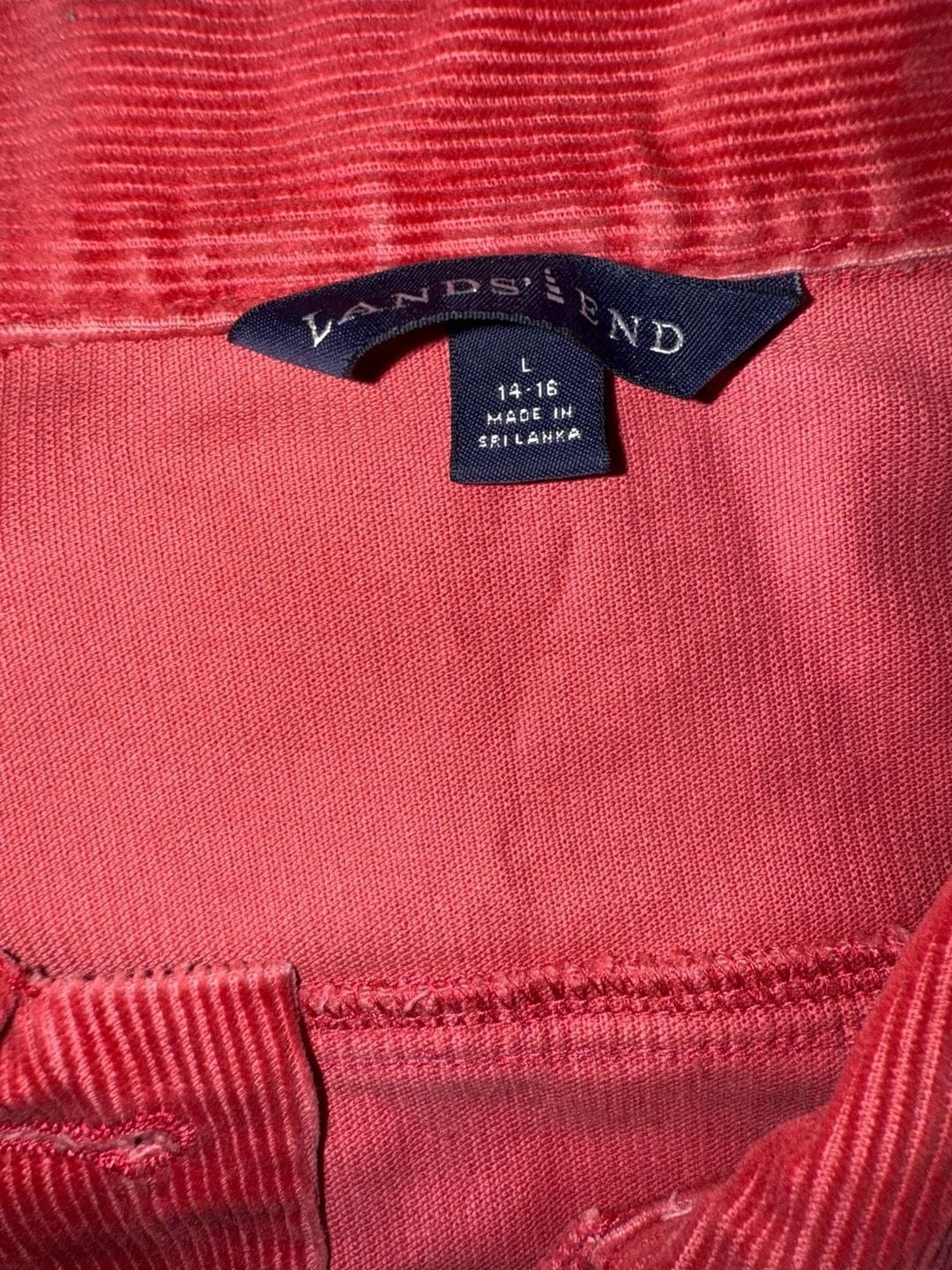 Lands' End Corduroy Jacket Size L 14-16 Red 3
