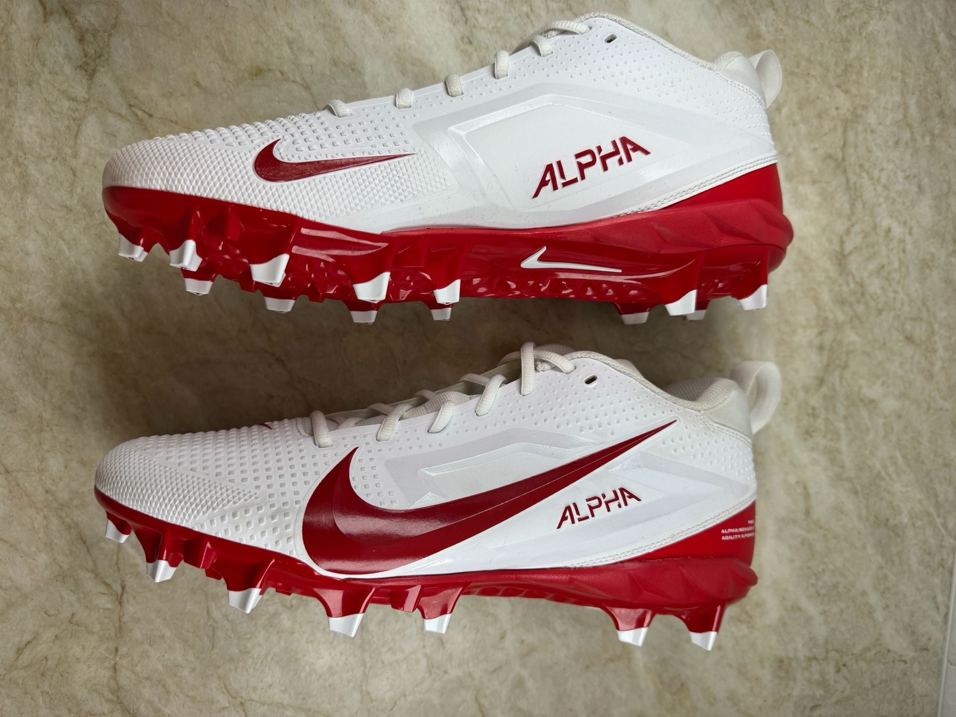 Nike Alpha Menace 4 Varsity Football Cleats White Red Men’s 12 FN0027-102 5