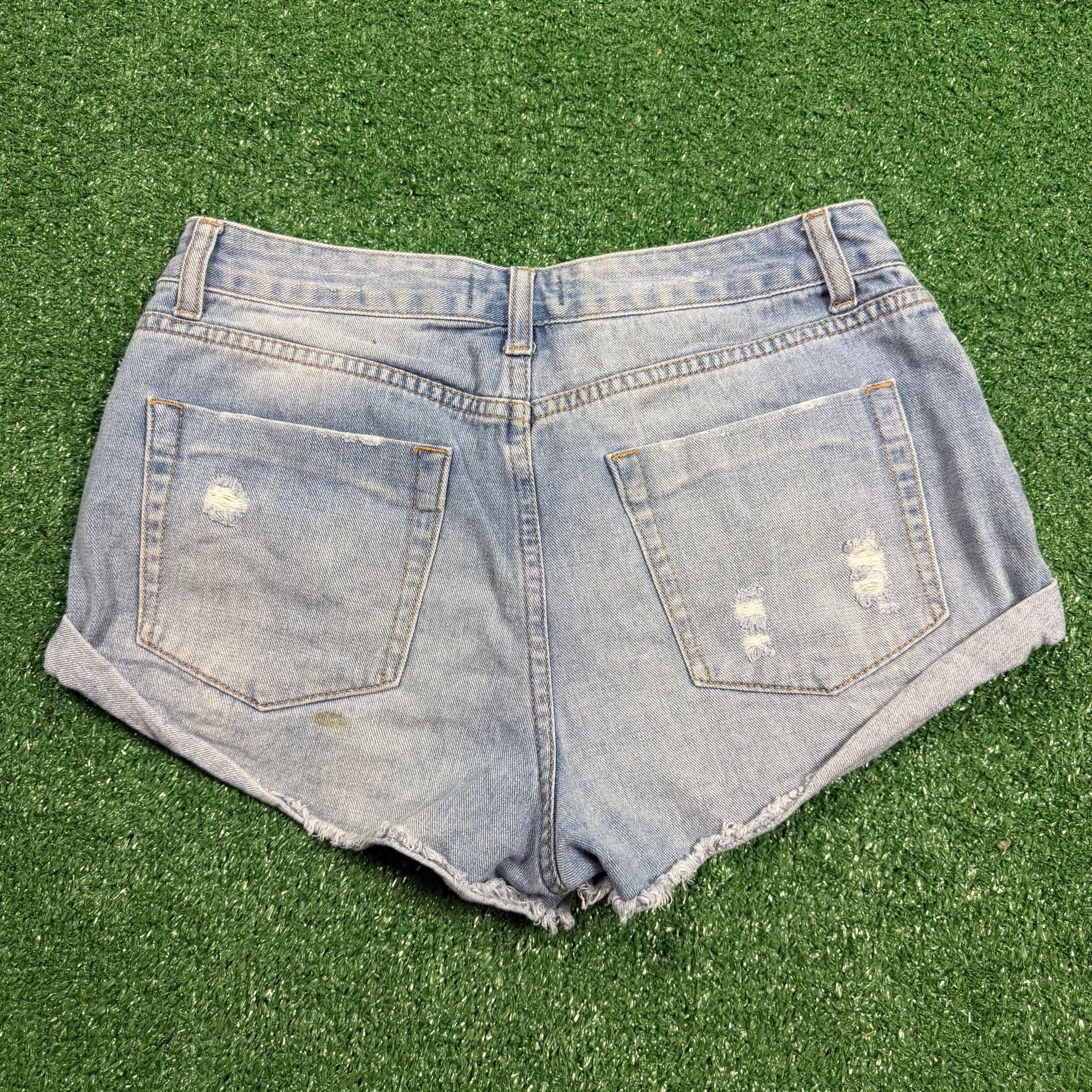 Forever 21 Denim Shorts Distressed Rolled Cuffed 3