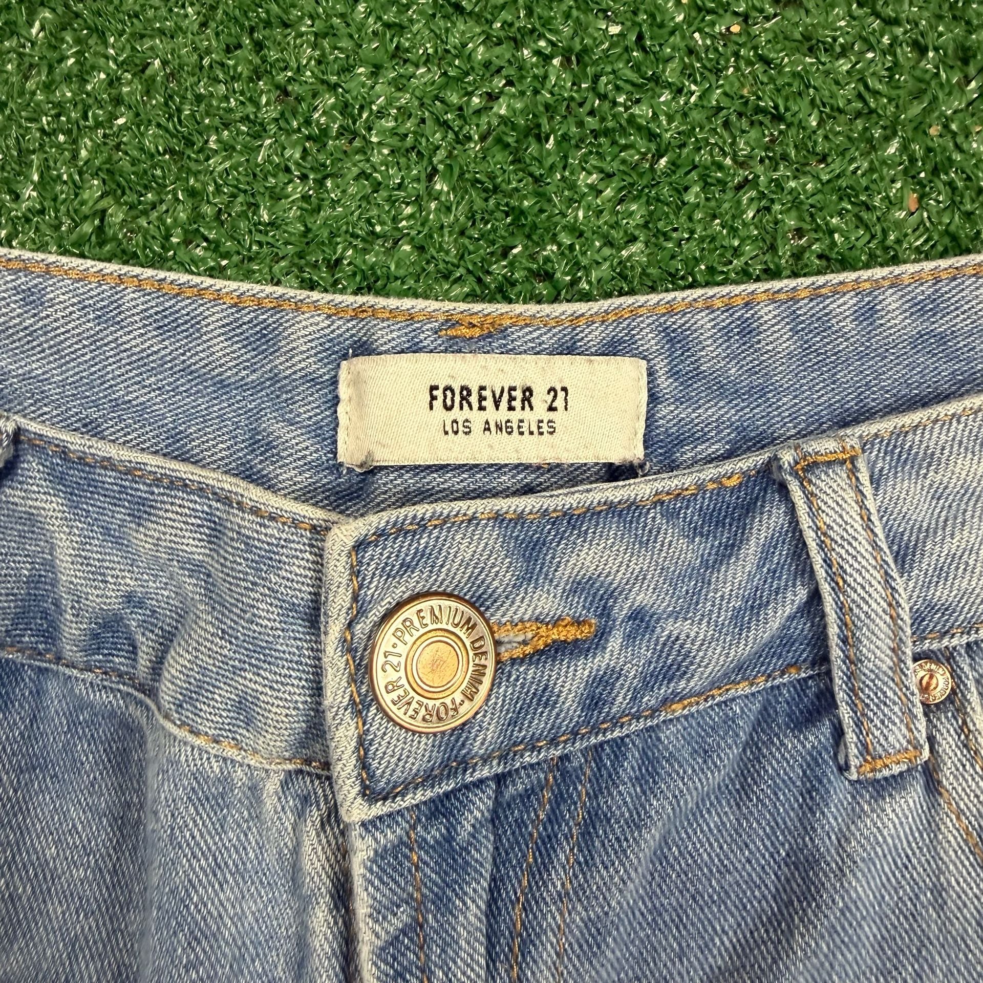 Forever 21 Denim Shorts Distressed Rolled Cuffed 5