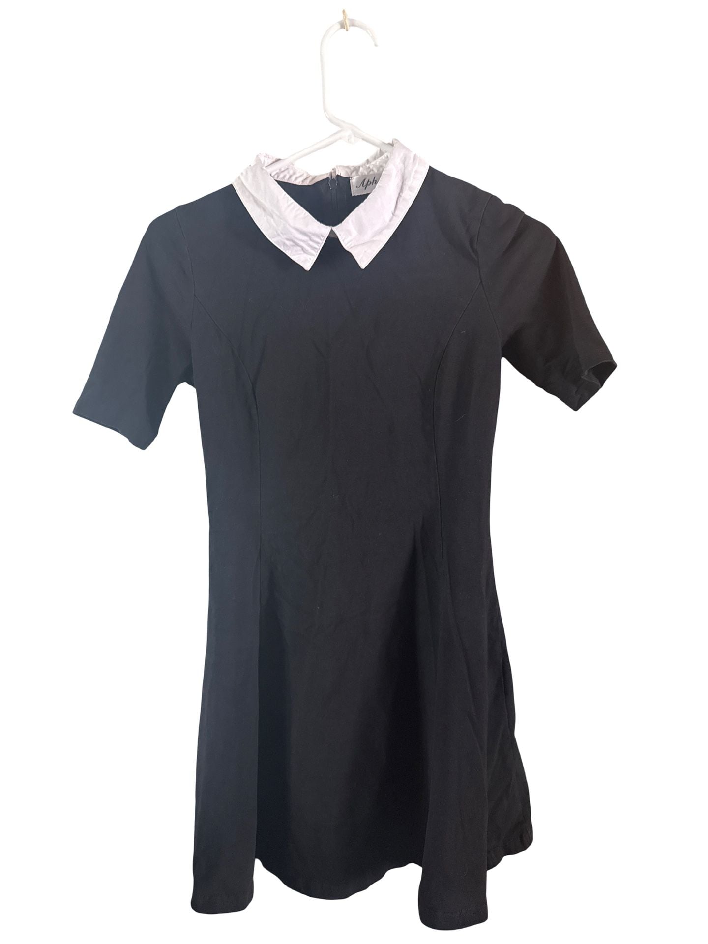 Aphratti Peter Pan Collar Fit and Flare Dress Size S Black 1
