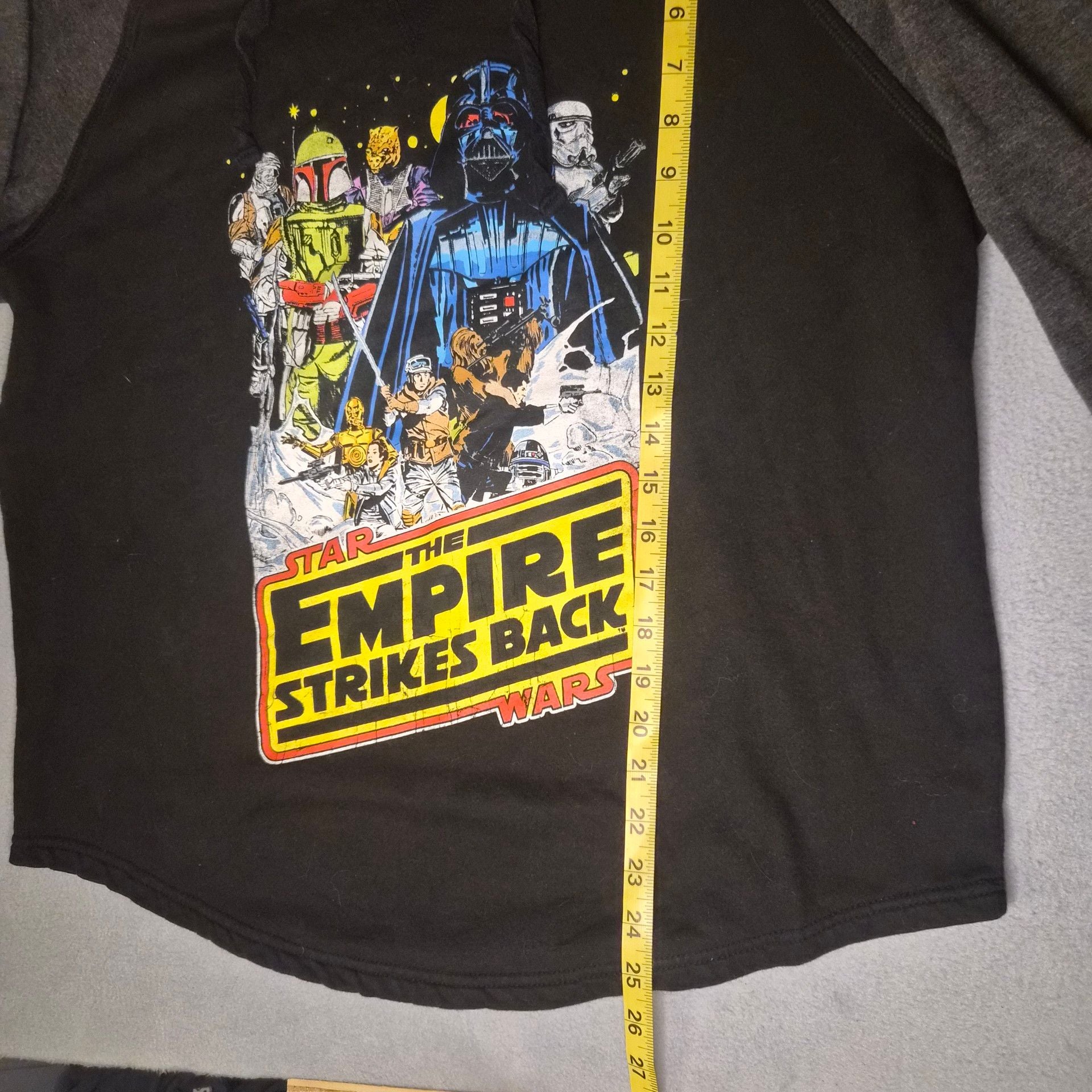 Star Wars The Empire Strikes Back Graphic Hoodie Black and Grey Men's size XL 7
