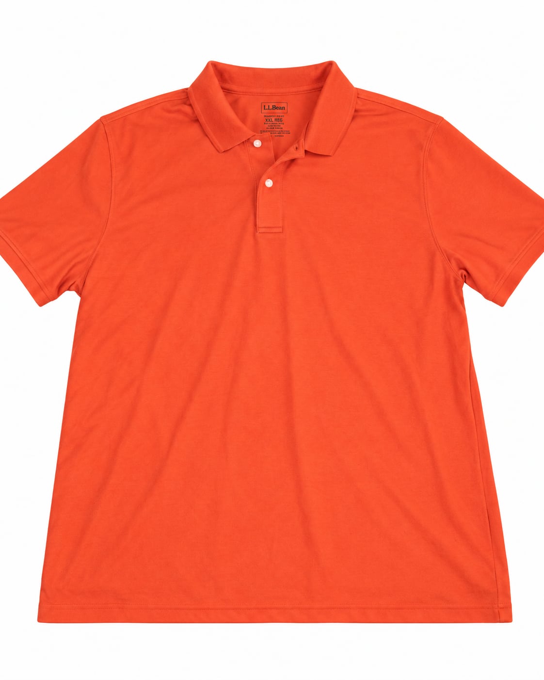 L.L.Bean Polo Shirt XXL Reg Orange Cotton Slightly Fitted 2