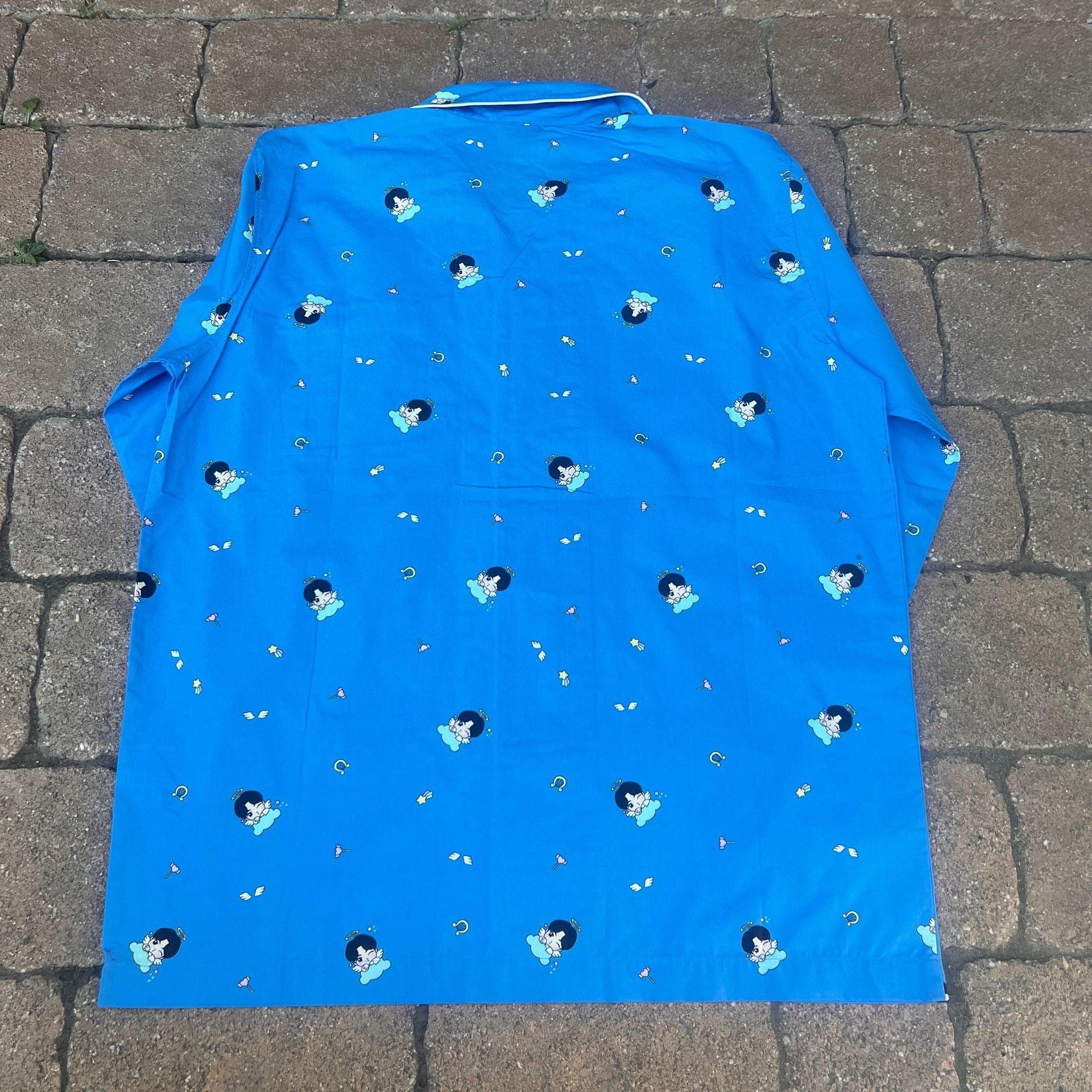 BTS Artist-Made Collection By Jin Good Day Pajama Shirt Size L Blue USA Based 5