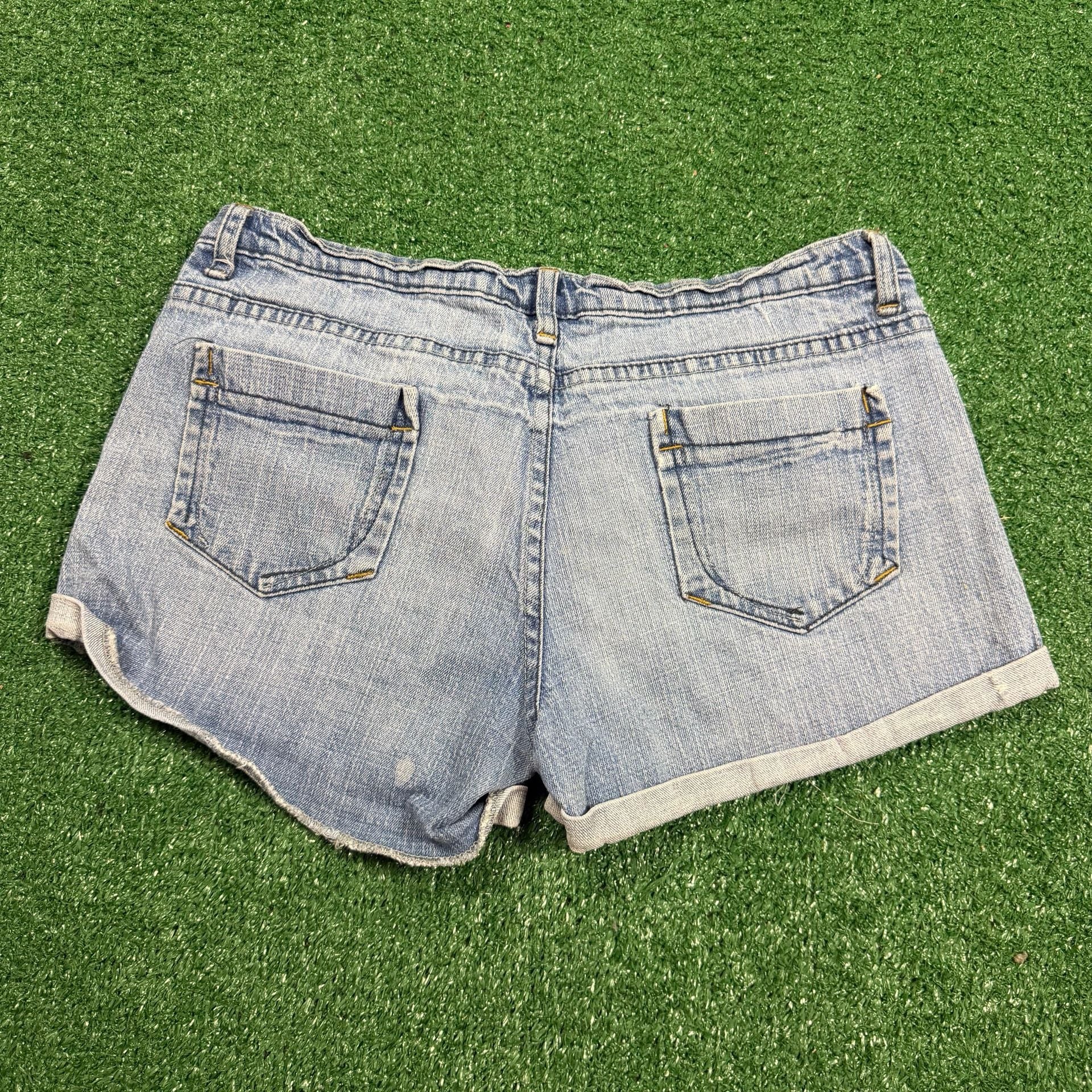 Wet Seal Denim Shorts Size 11 Light Wash Cuffed 3