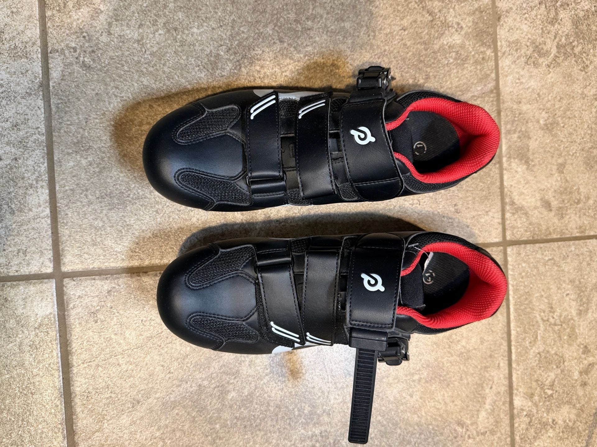 Peloton Cycling Shoes Size 41 US Women’s 10–10.5 Black Red Spin Bike Shoes 2