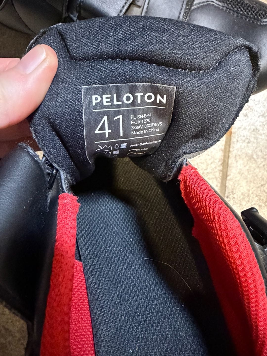 Peloton Cycling Shoes Size 41 US Women’s 10–10.5 Black Red Spin Bike Shoes 4