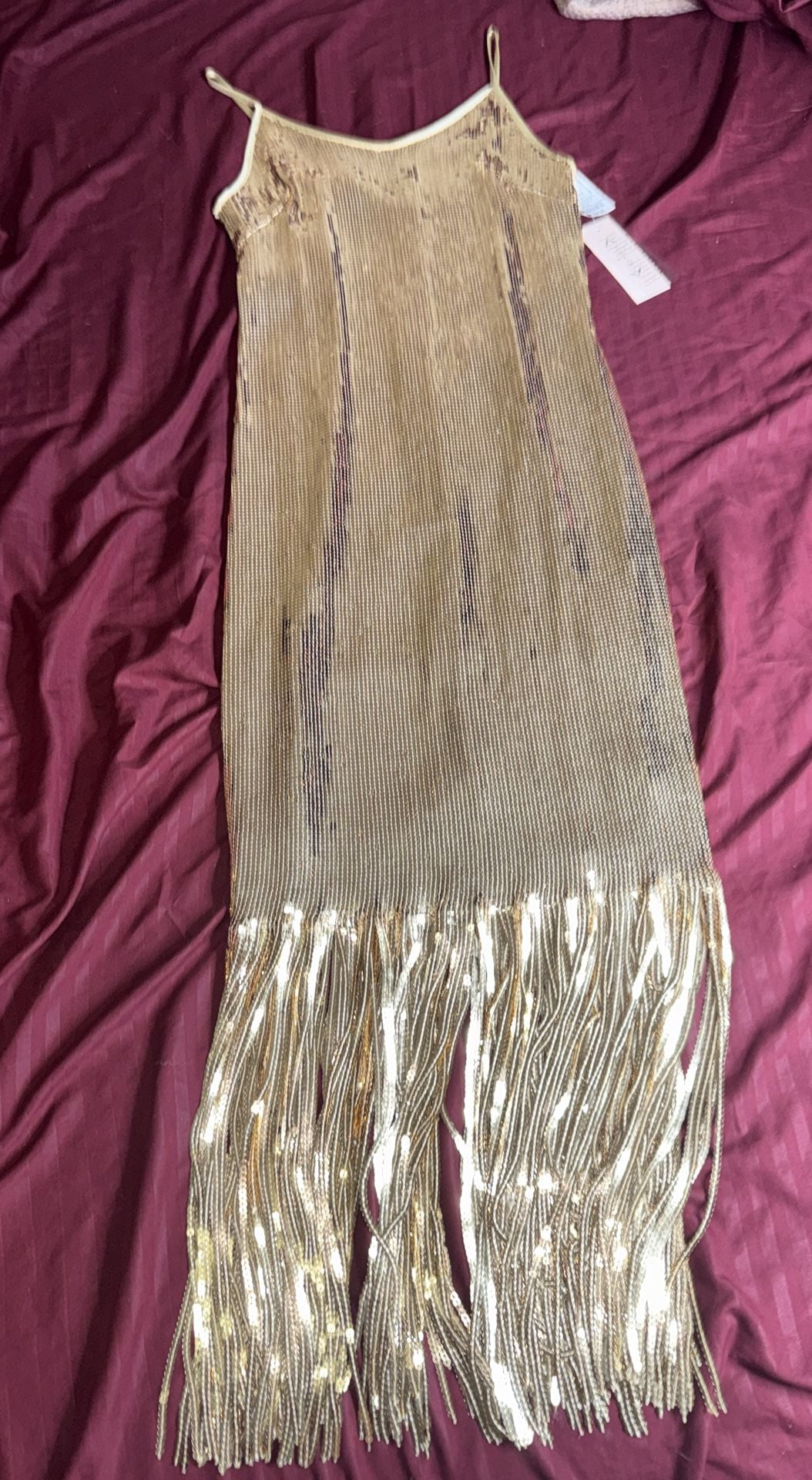 Nanette Nanette Lepore Sequin Fringe Dress Size 6 Gold 2