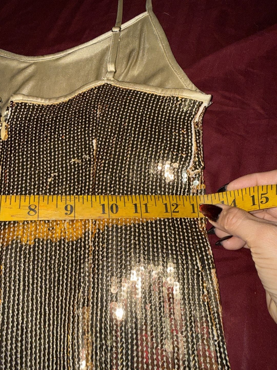 Nanette Nanette Lepore Sequin Fringe Dress Size 6 Gold 5
