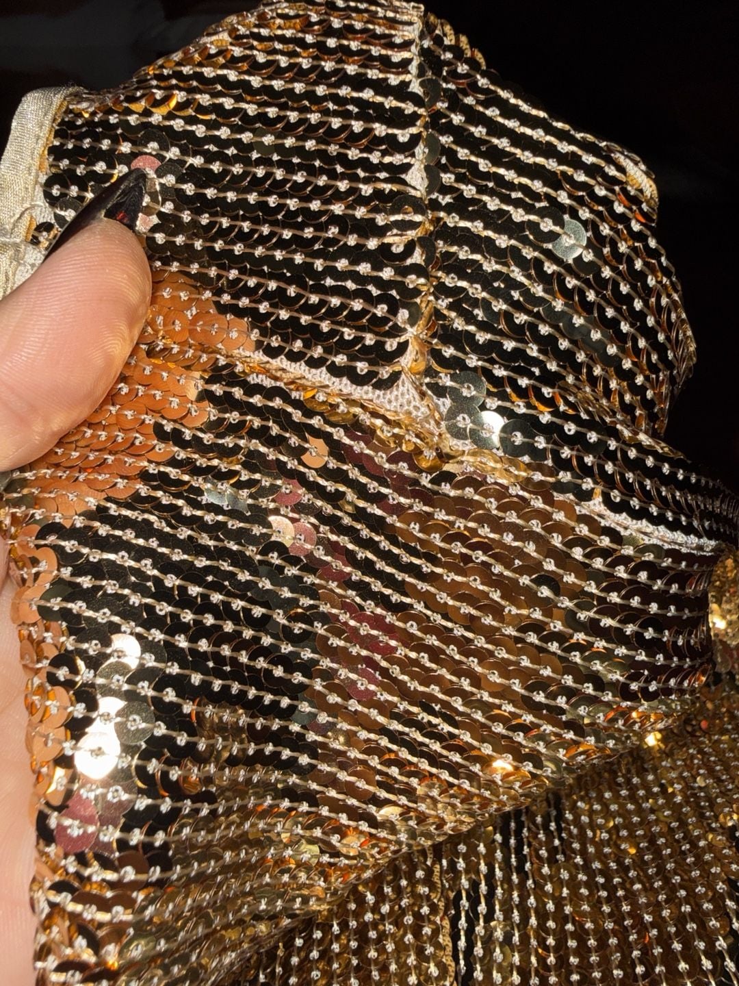 Nanette Nanette Lepore Sequin Fringe Dress Size 6 Gold 6