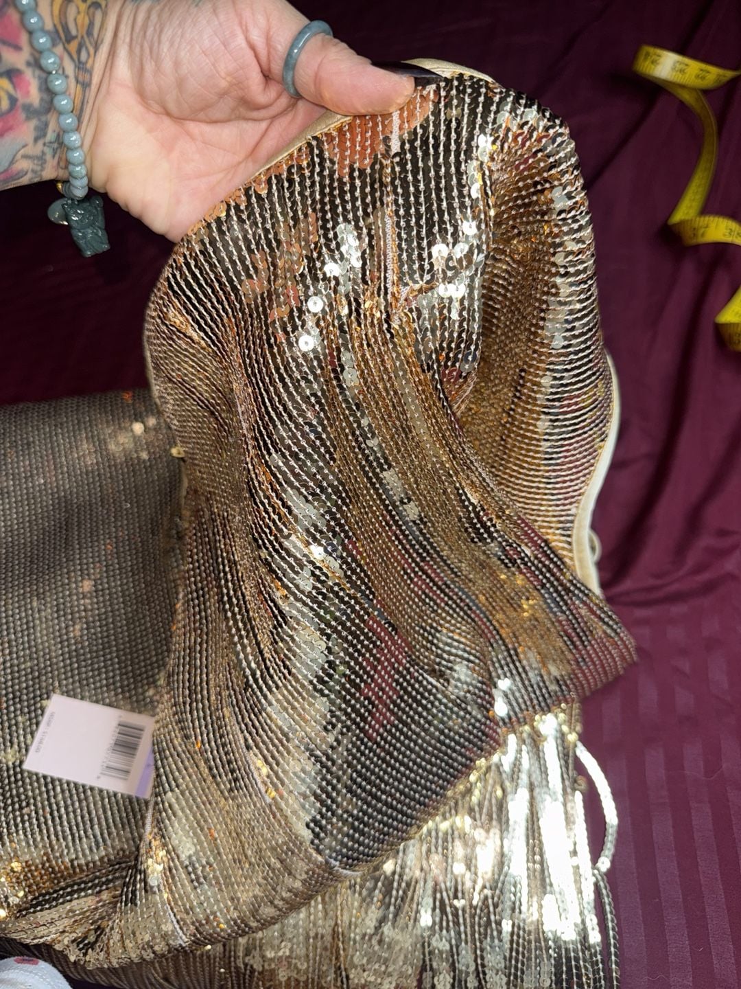 Nanette Nanette Lepore Sequin Fringe Dress Size 6 Gold 7