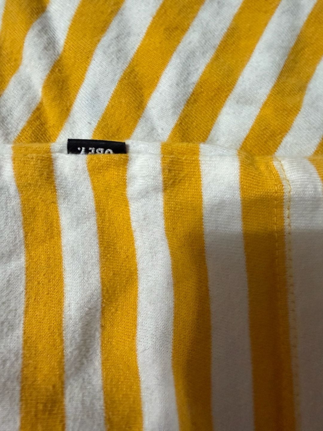 Obey Striped Logo T-Shirt Size L Yellow White Short Sleeve Tee 8