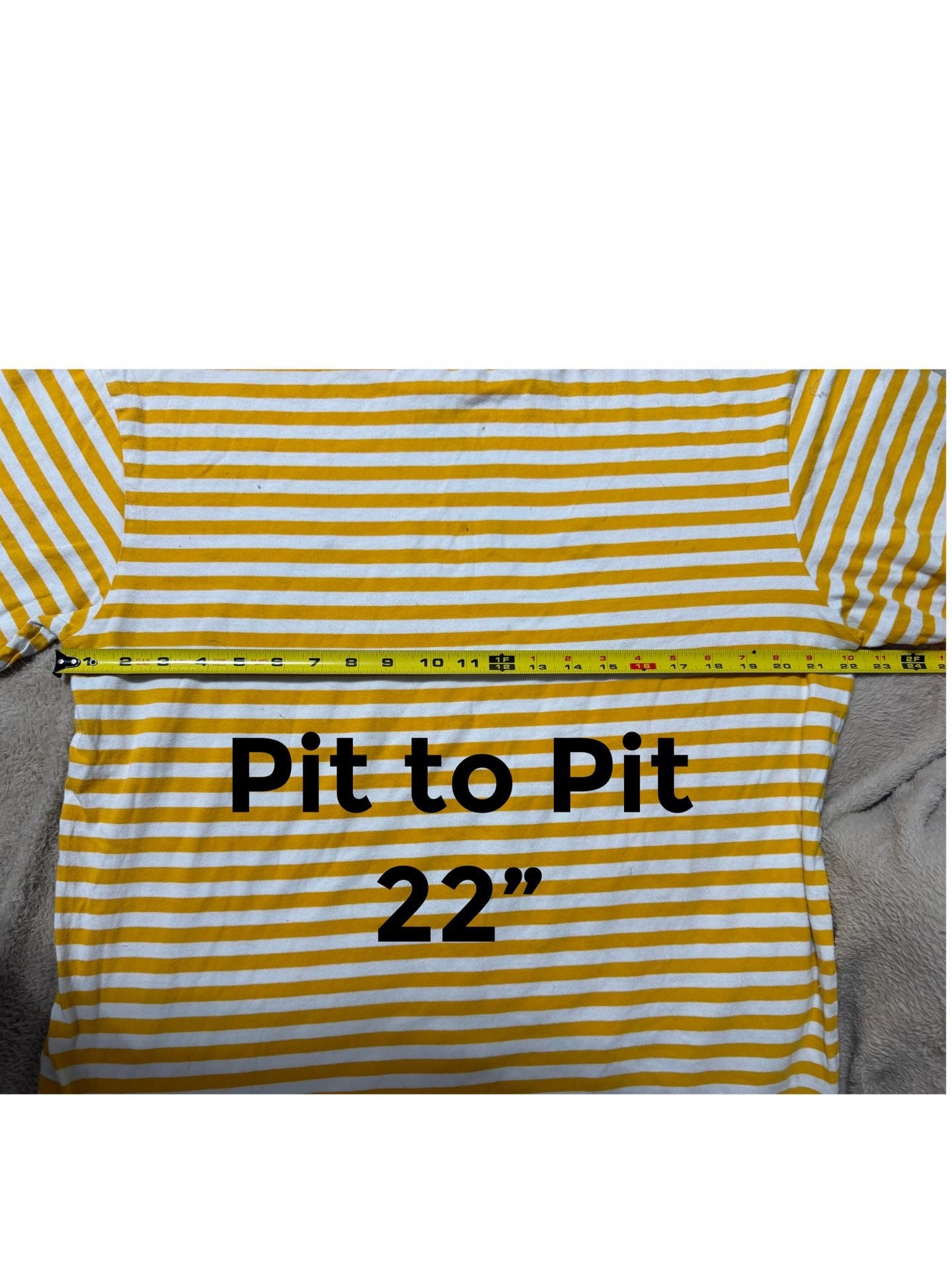 Obey Striped Logo T-Shirt Size L Yellow White Short Sleeve Tee 9