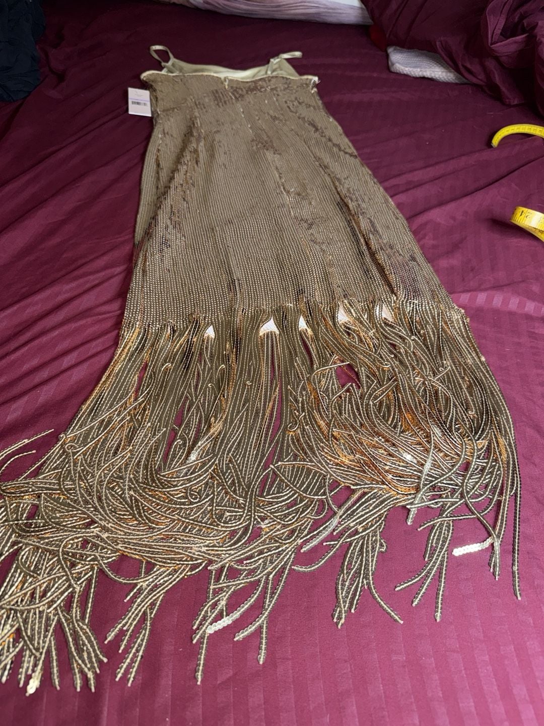 Nanette Nanette Lepore Sequin Fringe Dress Size 6 Gold 8