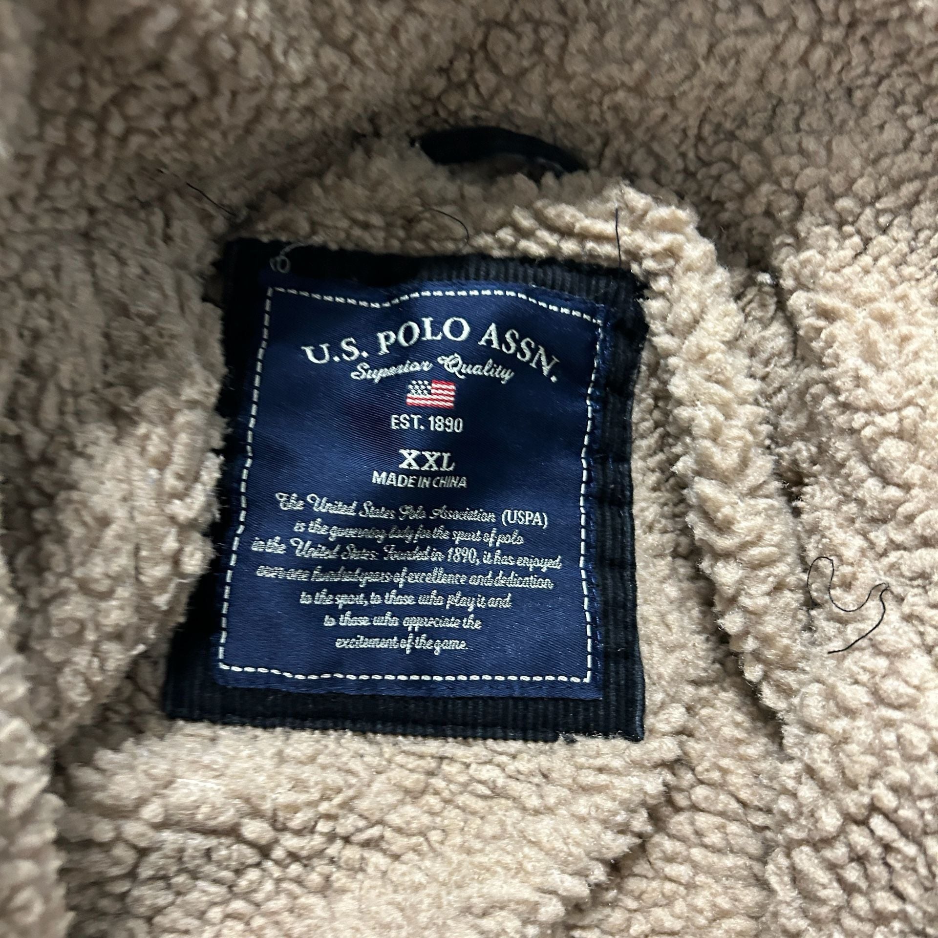 U.S. Polo Assn. Black Corduroy Sherpa Lined Trucker Jacket XXL 4