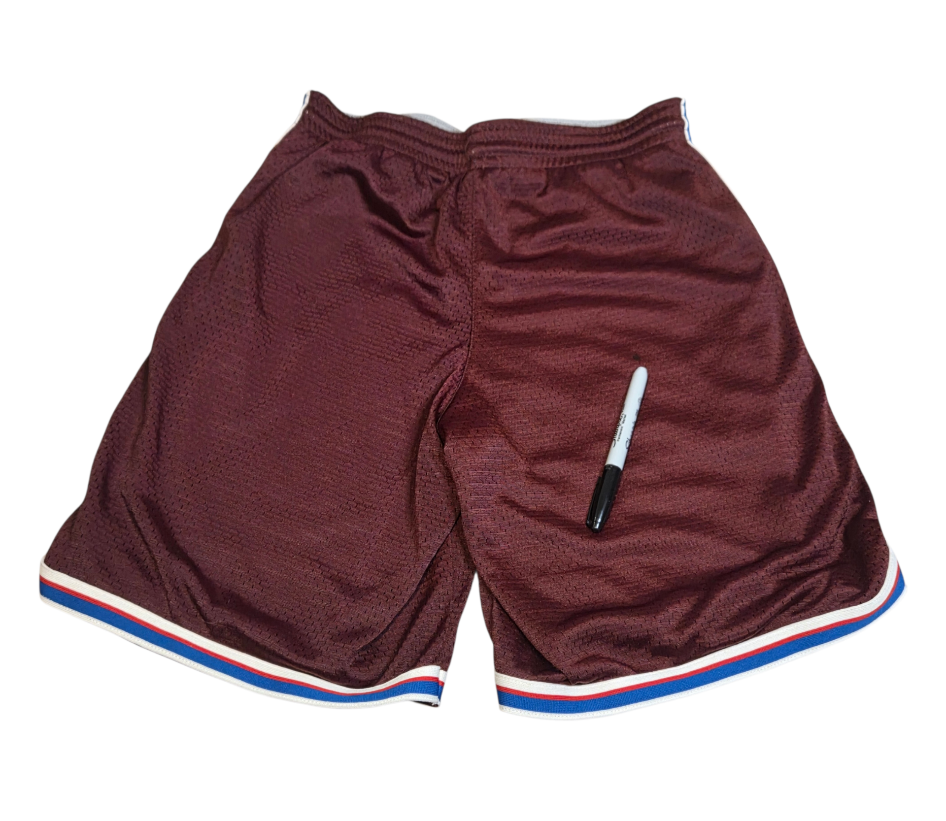 Champion Mesh Basketball Shorts Maroon Striped Trim 5