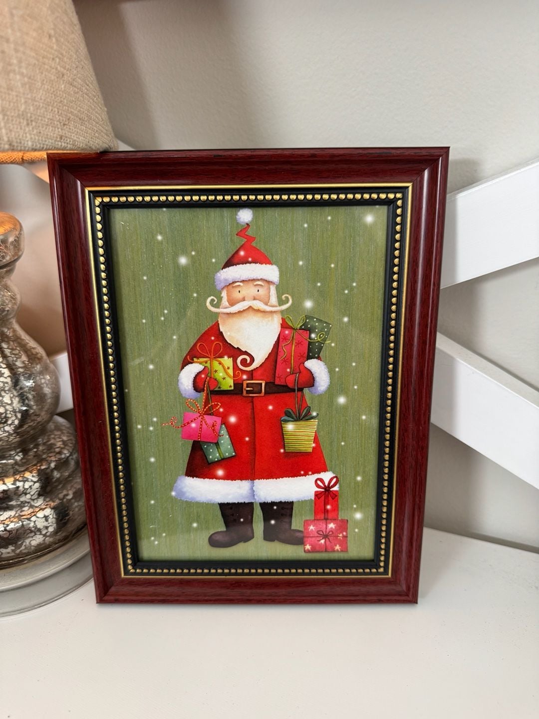 Framed Santa Claus Christmas Art Decor 1